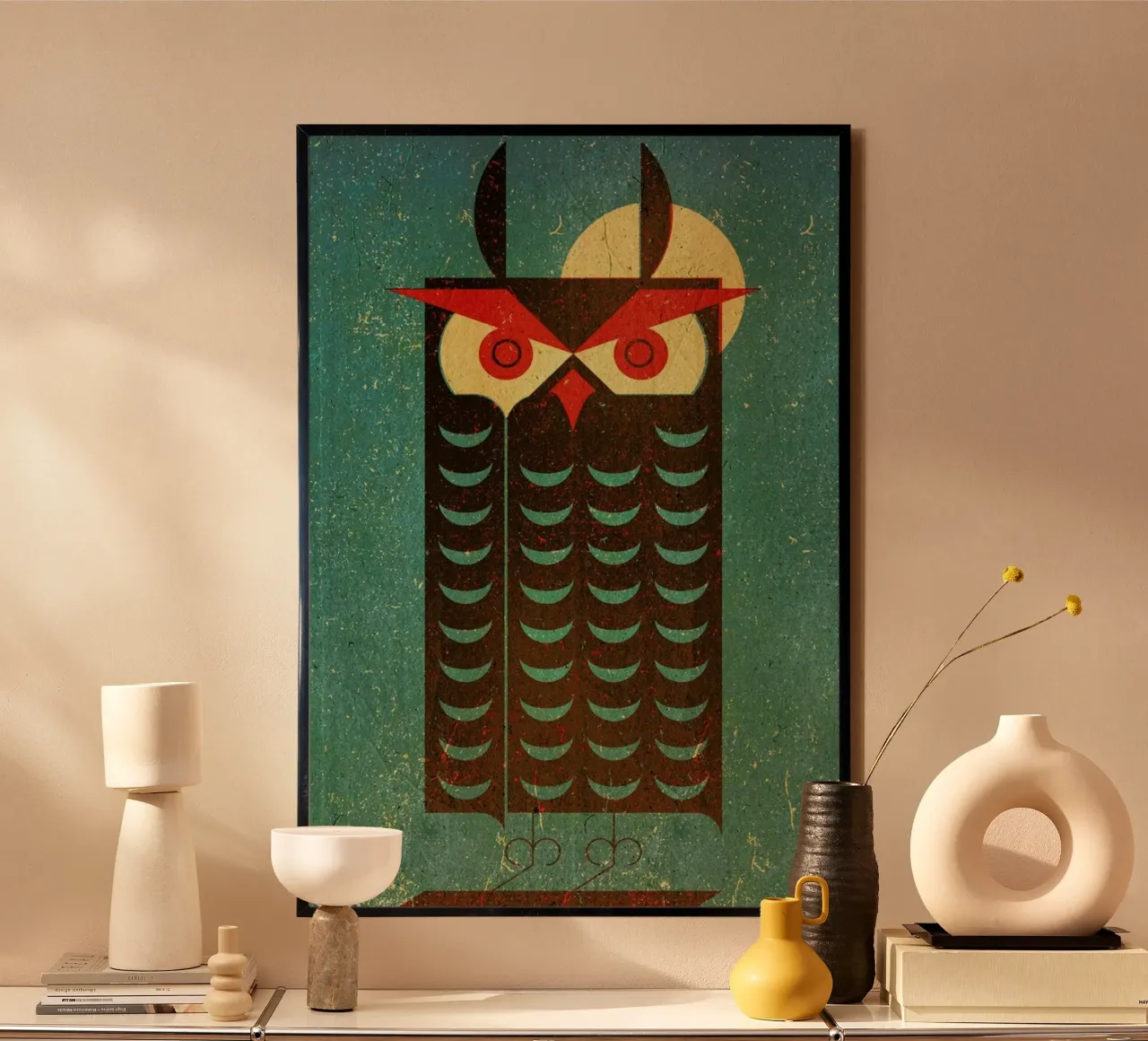Owl poster con telaio in legno da Komboh