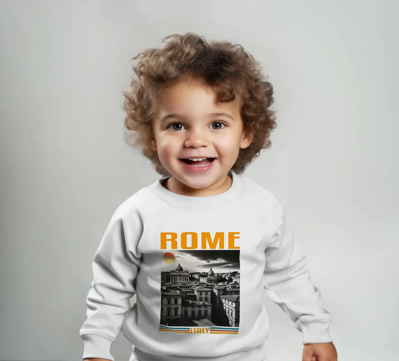 ROME city panorama 70's retro classic design sweat pour bébé de theganduls