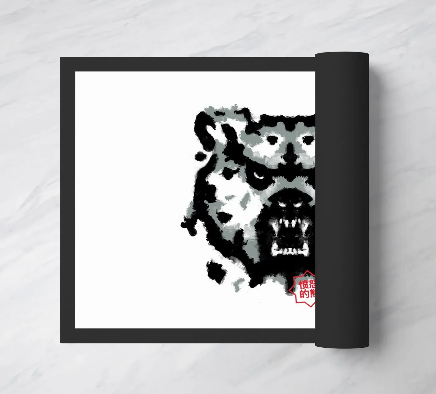 Bear Rorschach Test doormat by Tobe Fonseca