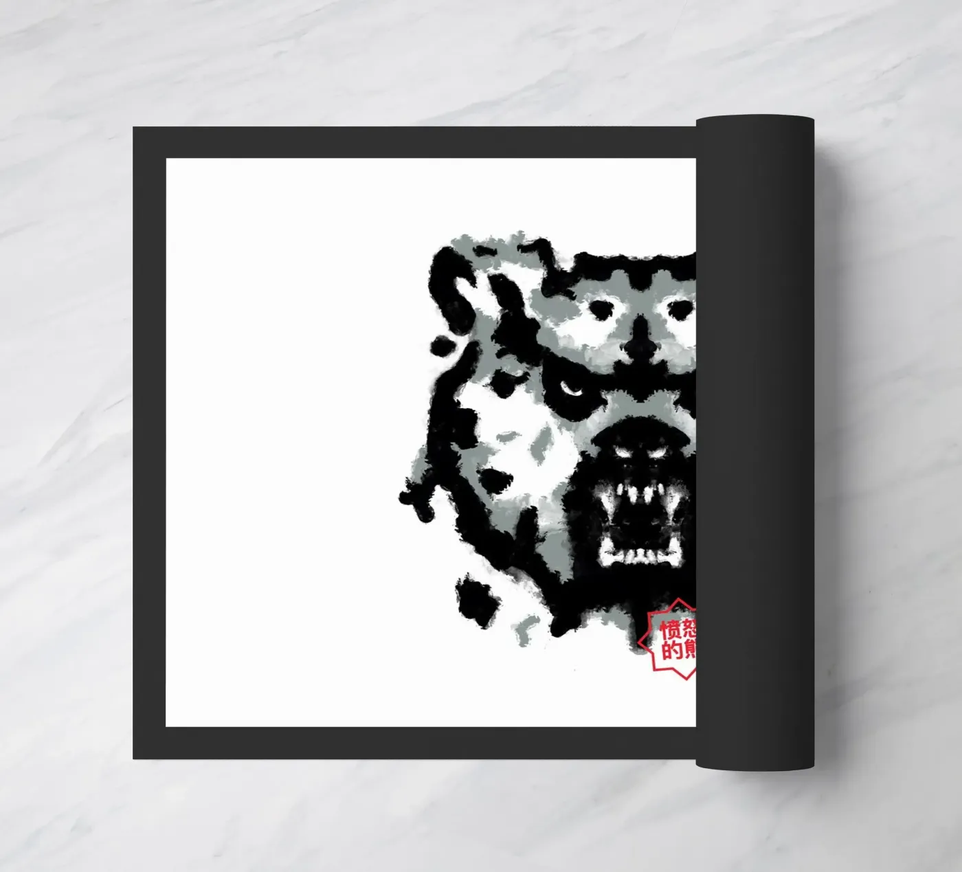 Bear Rorschach Test doormat by Tobe Fonseca