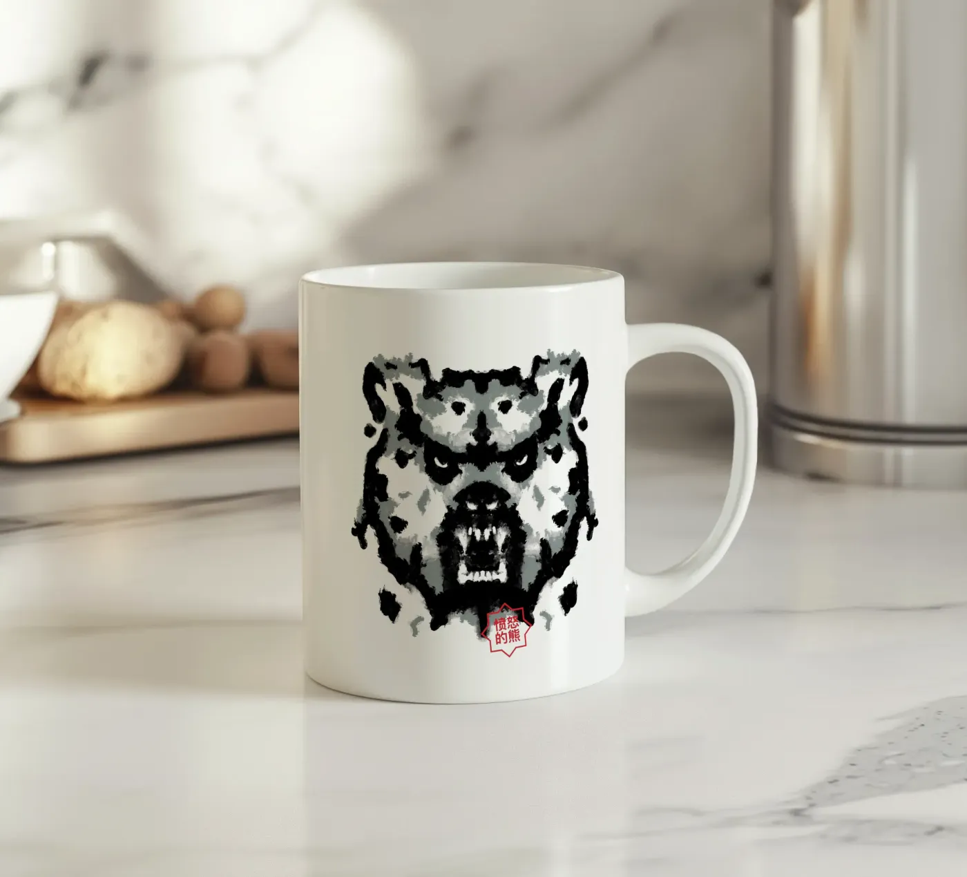 Bear Rorschach Test ceramic mug by Tobe Fonseca