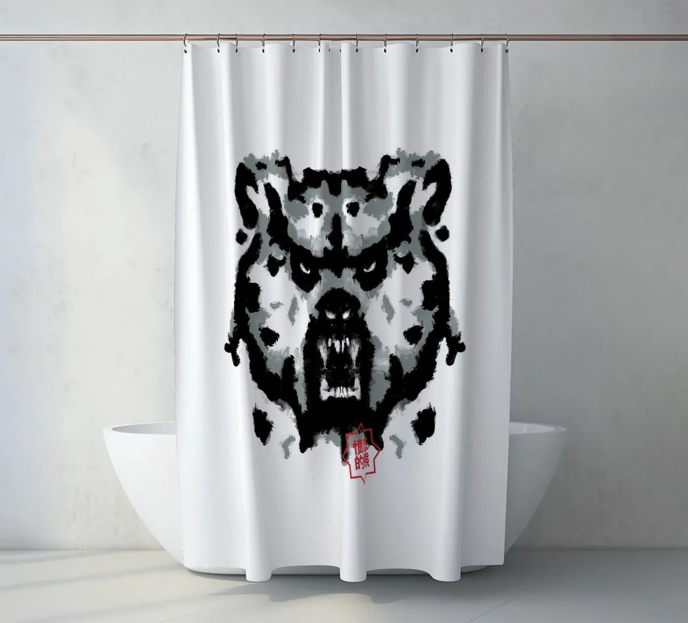 Bear Rorschach Test Duschvorhang von Tobe Fonseca