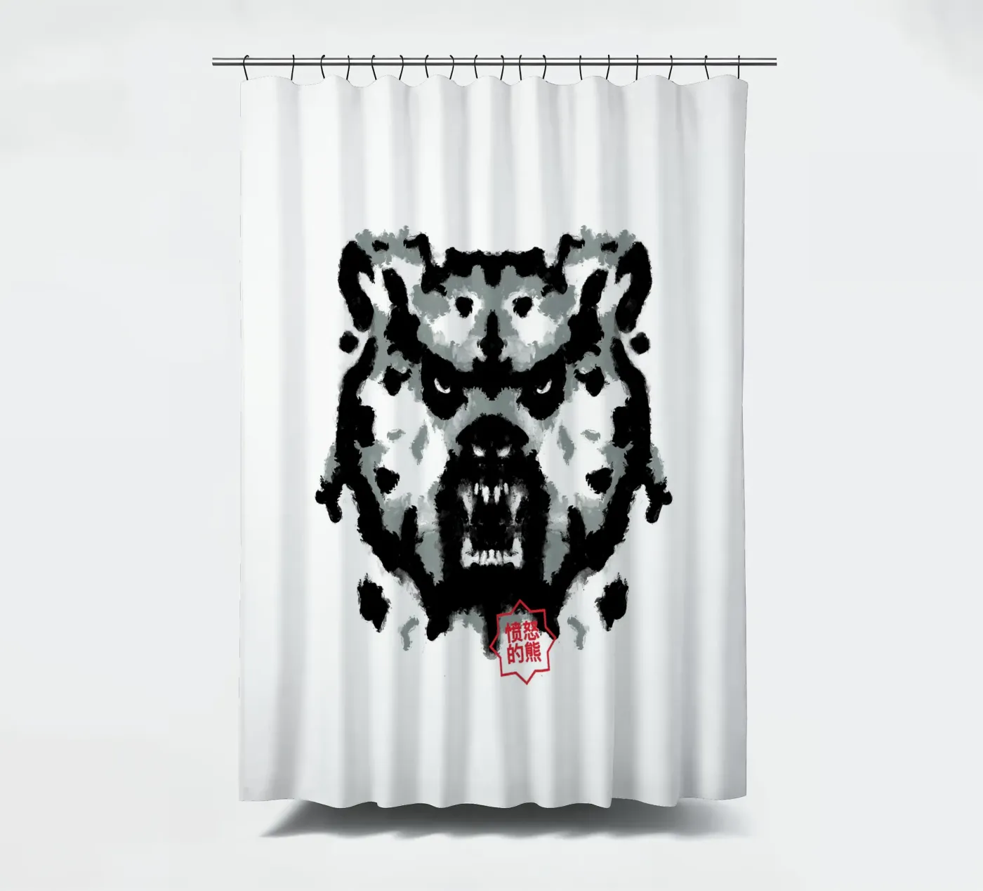 Bear Rorschach Test Duschvorhang von Tobe Fonseca