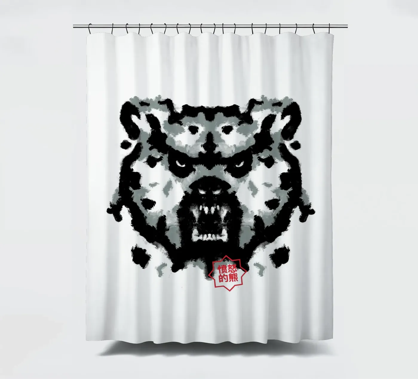 Bear Rorschach Test Duschvorhang von Tobe Fonseca