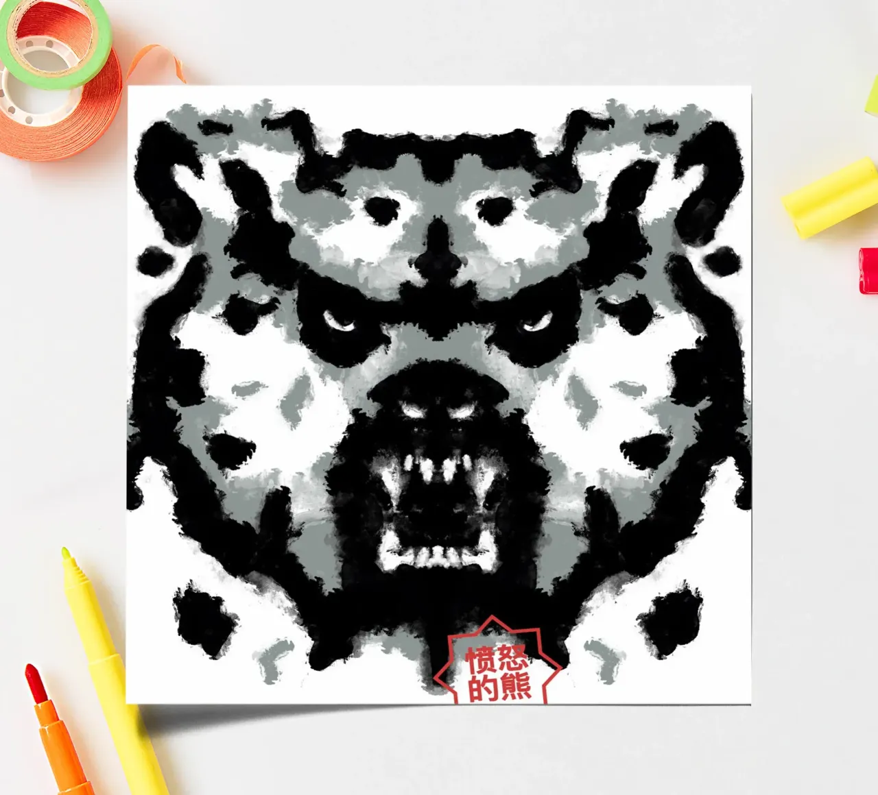 Bear Rorschach Test sticker sheet by Tobe Fonseca