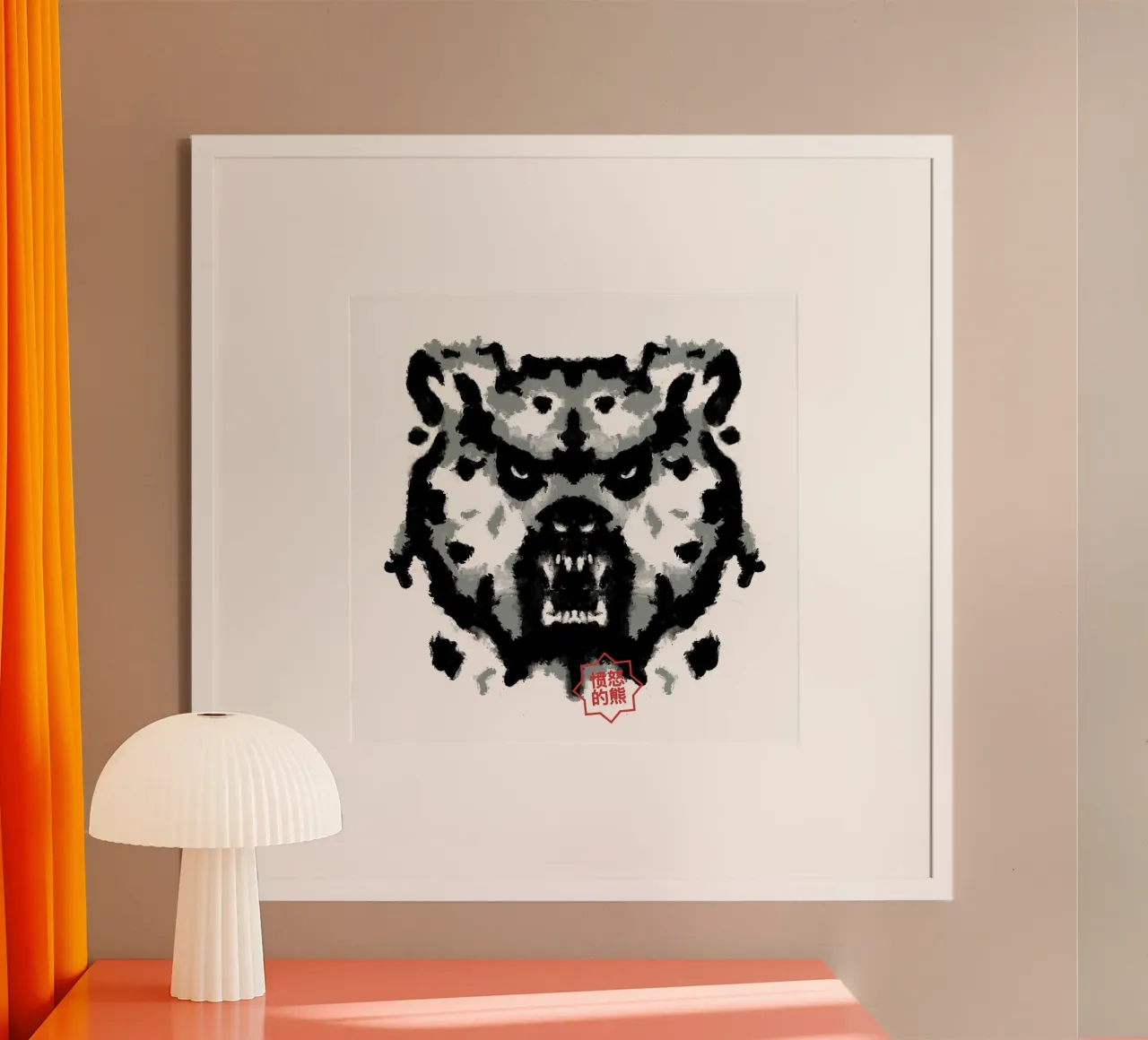Bear Rorschach Test poster van Tobe Fonseca