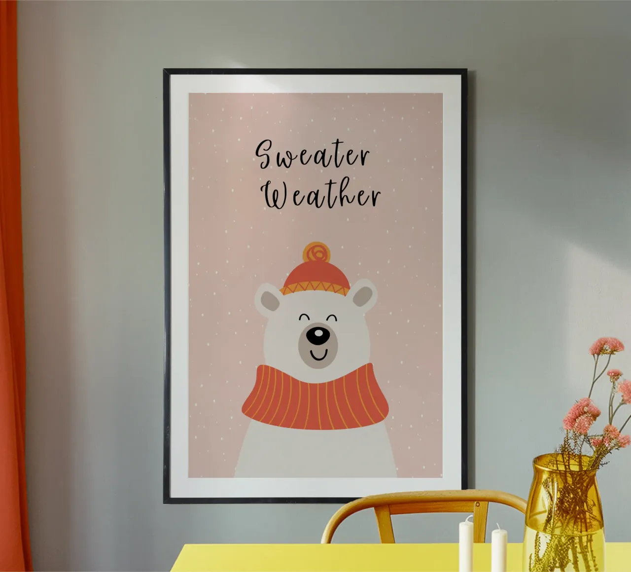 Maglione Tempo Carino Orso di Natale poster da pdigitalprints