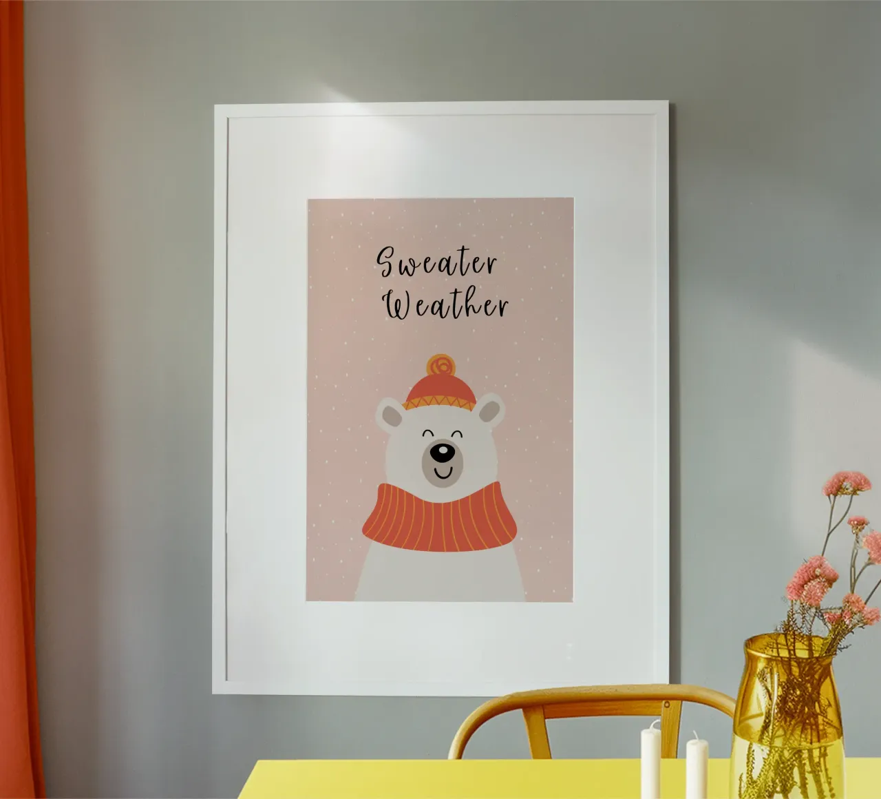 Maglione Tempo Carino Orso di Natale poster da pdigitalprints