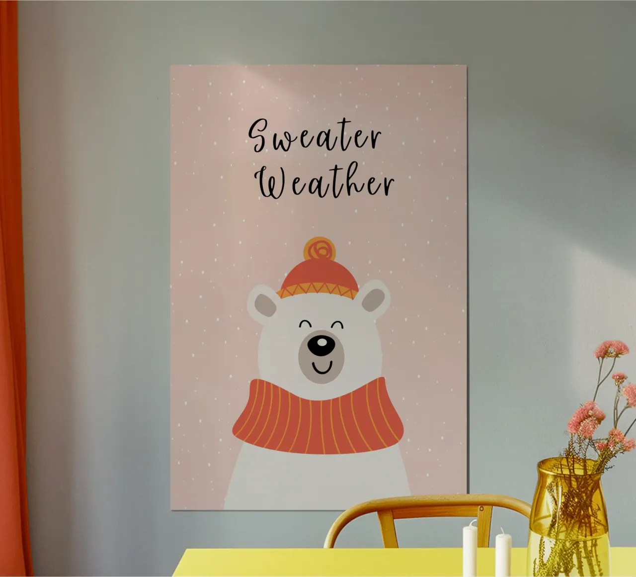 Maglione Tempo Carino Orso di Natale poster da pdigitalprints