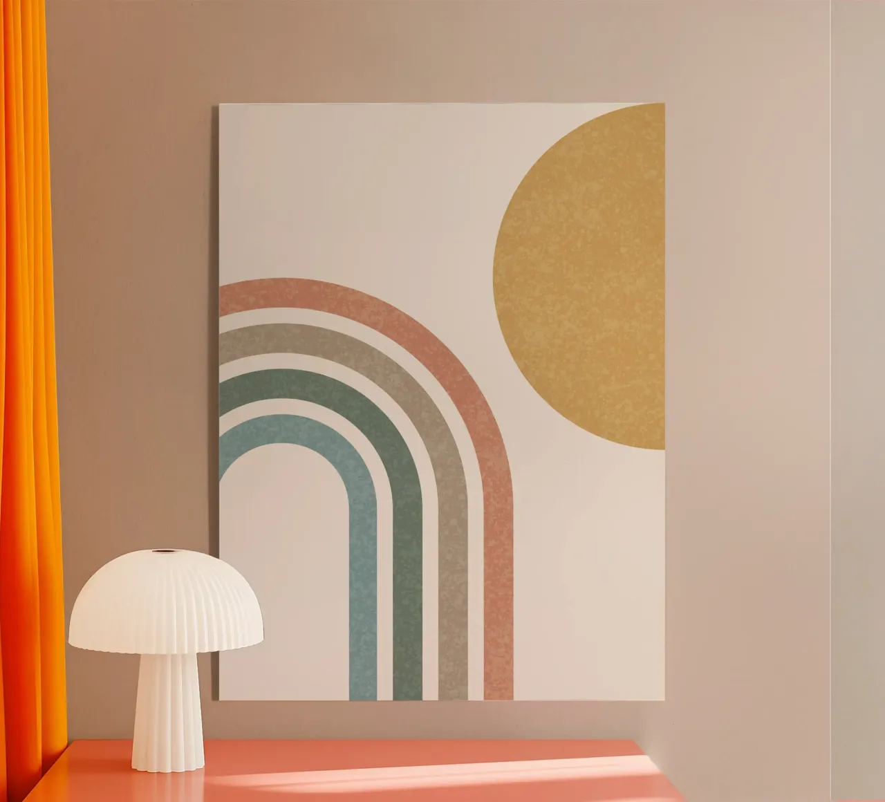 Sole e arcobaleno d'oro di metà secolo plexiglass da MoonlightPrint