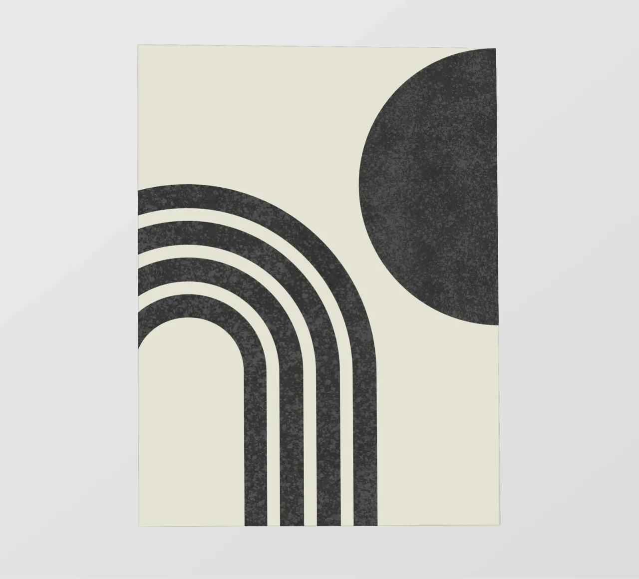 Sole e arcobaleno in bianco e nero di metà secolo telo in pvc da MoonlightPrint