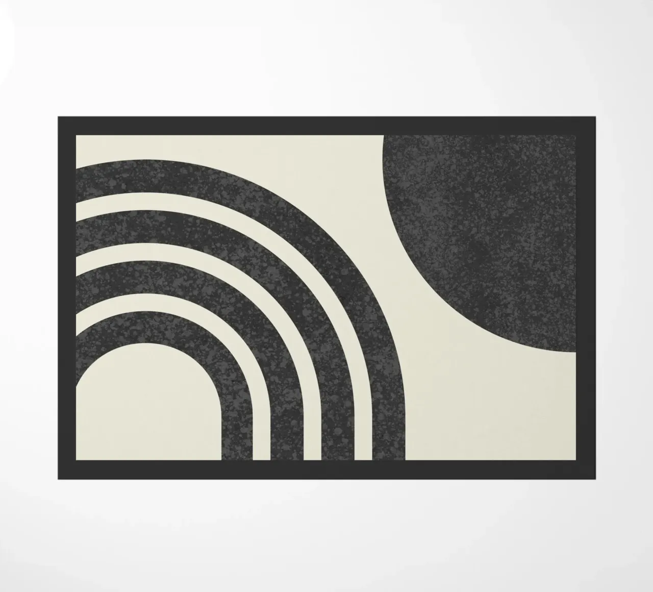 Sole e arcobaleno in bianco e nero di metà secolo zerbino da MoonlightPrint