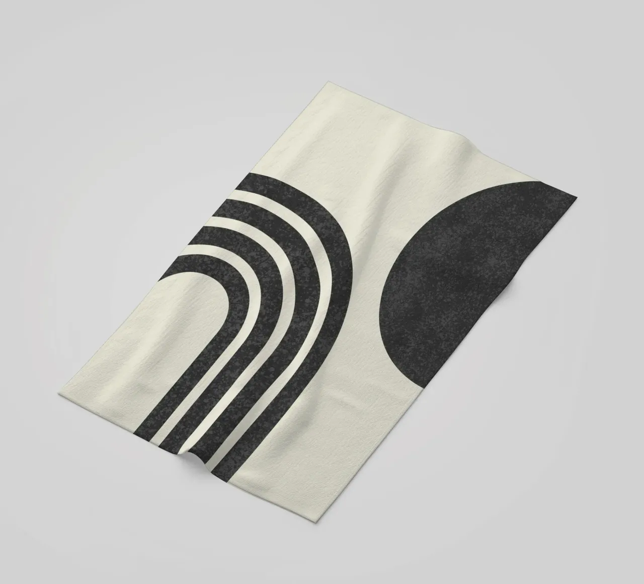 Sole e arcobaleno in bianco e nero di metà secolo telo mare da MoonlightPrint