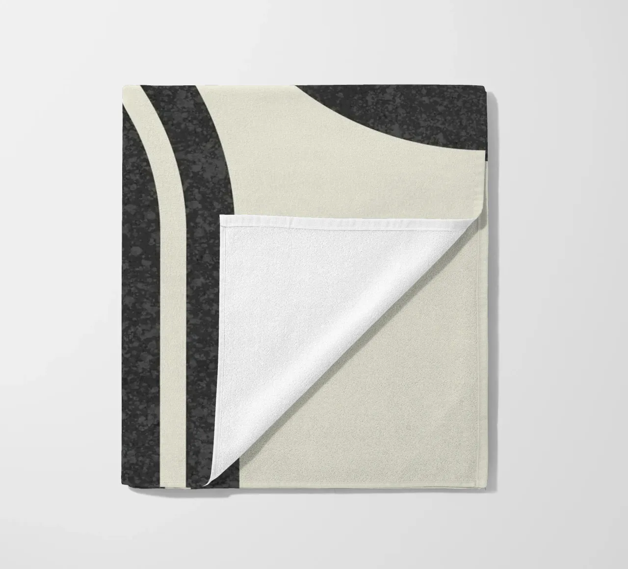 Sole e arcobaleno in bianco e nero di metà secolo telo mare da MoonlightPrint