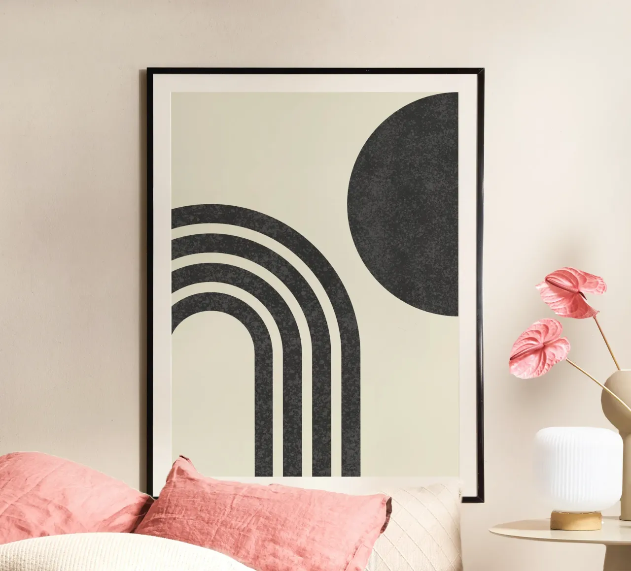 Sole e arcobaleno in bianco e nero di metà secolo carta hahnemühle da MoonlightPrint