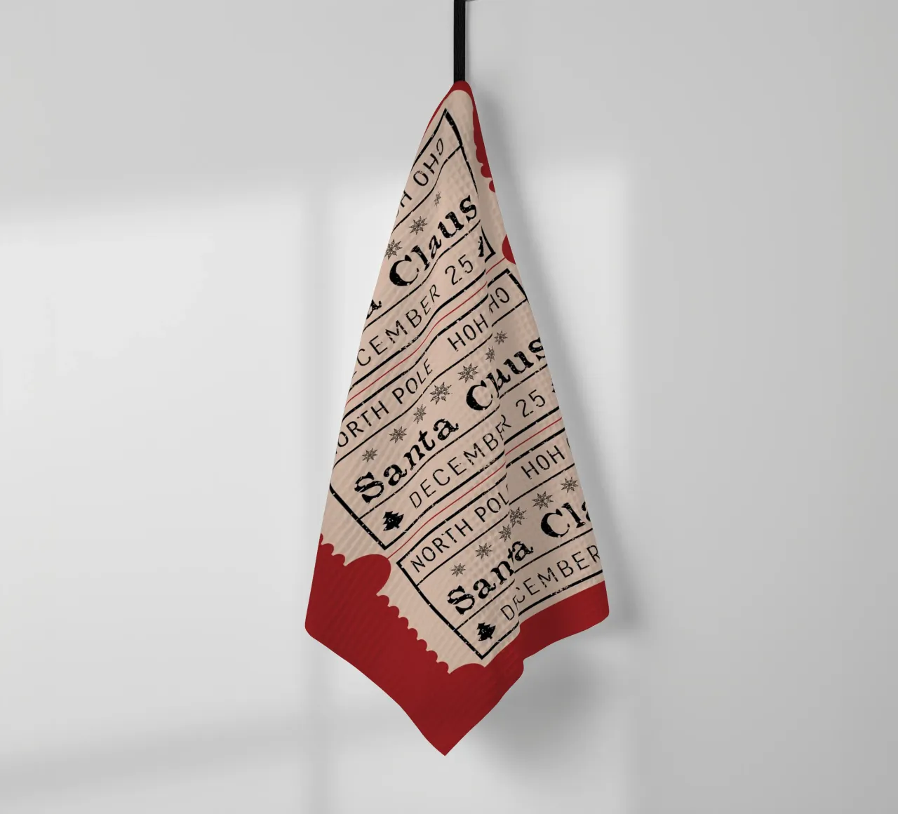 Billets Père Noël, Joyeux Noël torchon de pdigitalprints