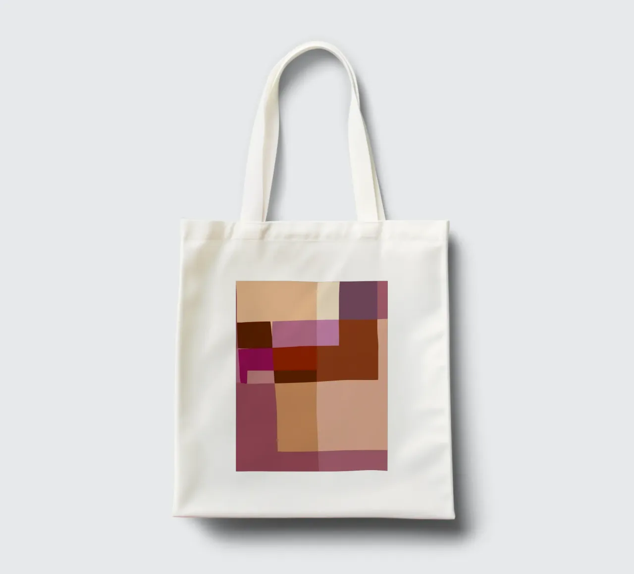Mosaic | Color Blocking | Burgundy, Mauve, Tan borsa in juta da sabidussi