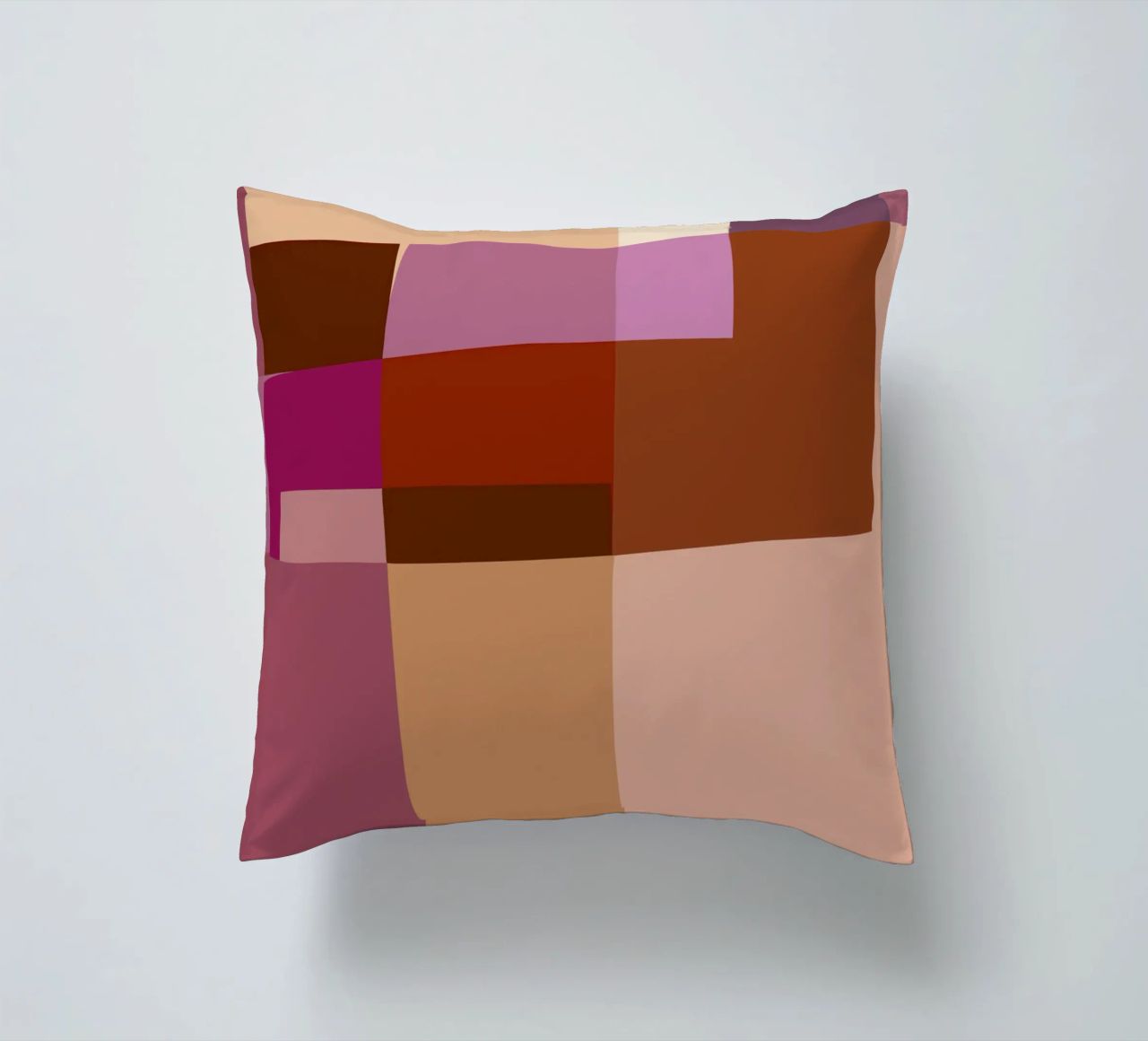 Mosaic | Color Blocking | Burgundy, Mauve, Tan cuscino da sabidussi