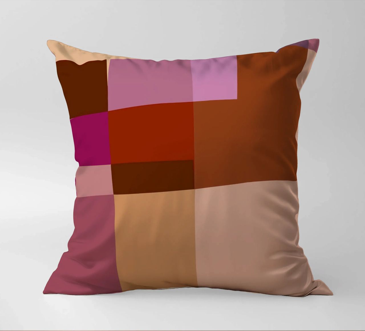 Mosaic | Color Blocking | Burgundy, Mauve, Tan cuscino da sabidussi