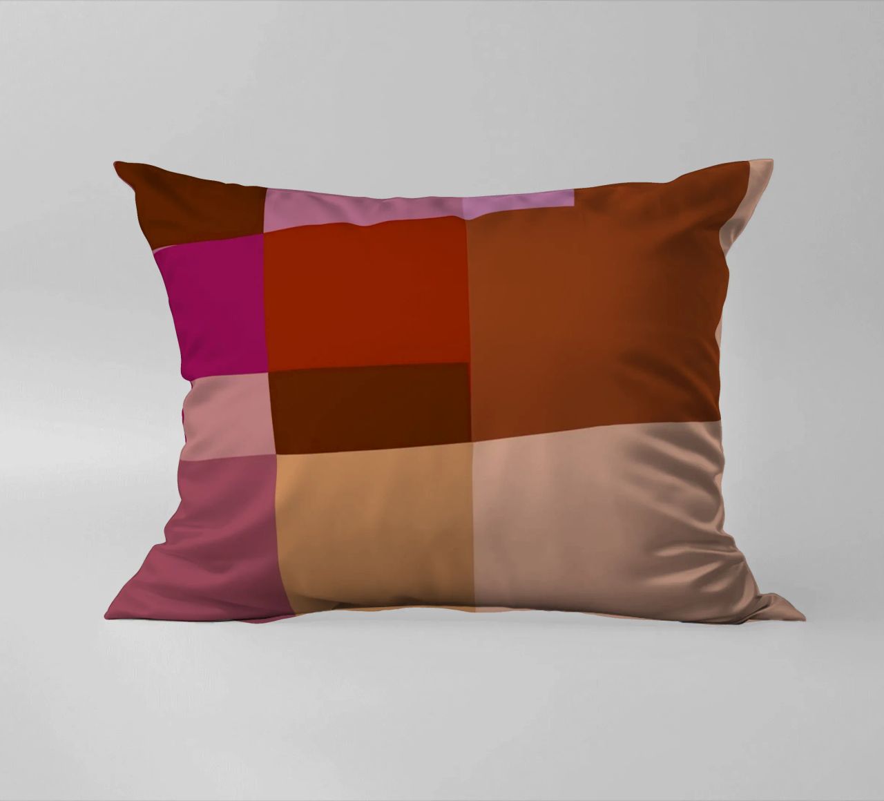 Mosaic | Color Blocking | Burgundy, Mauve, Tan cuscino da sabidussi