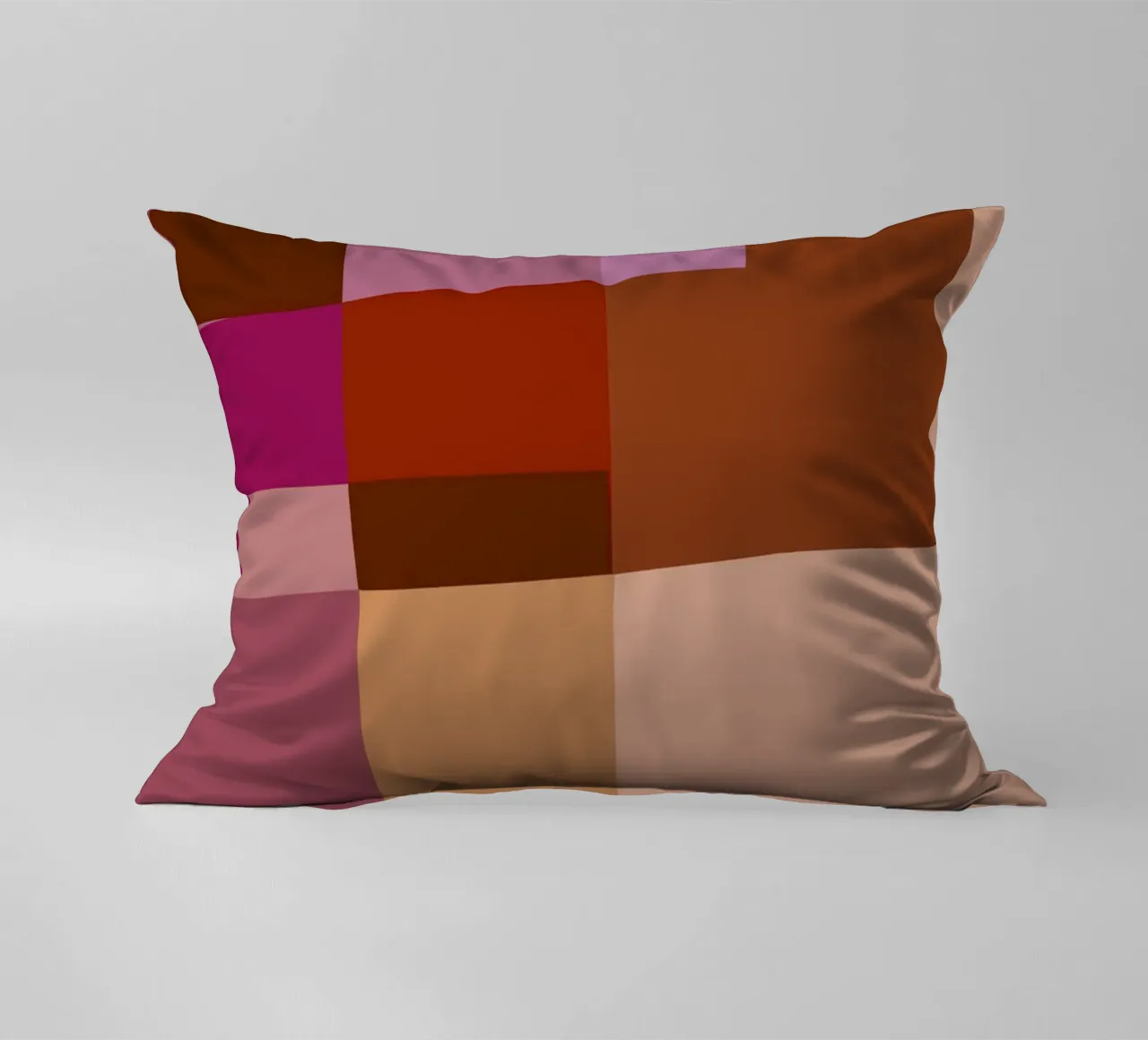 Mosaic | Color Blocking | Burgundy, Mauve, Tan cuscino da sabidussi