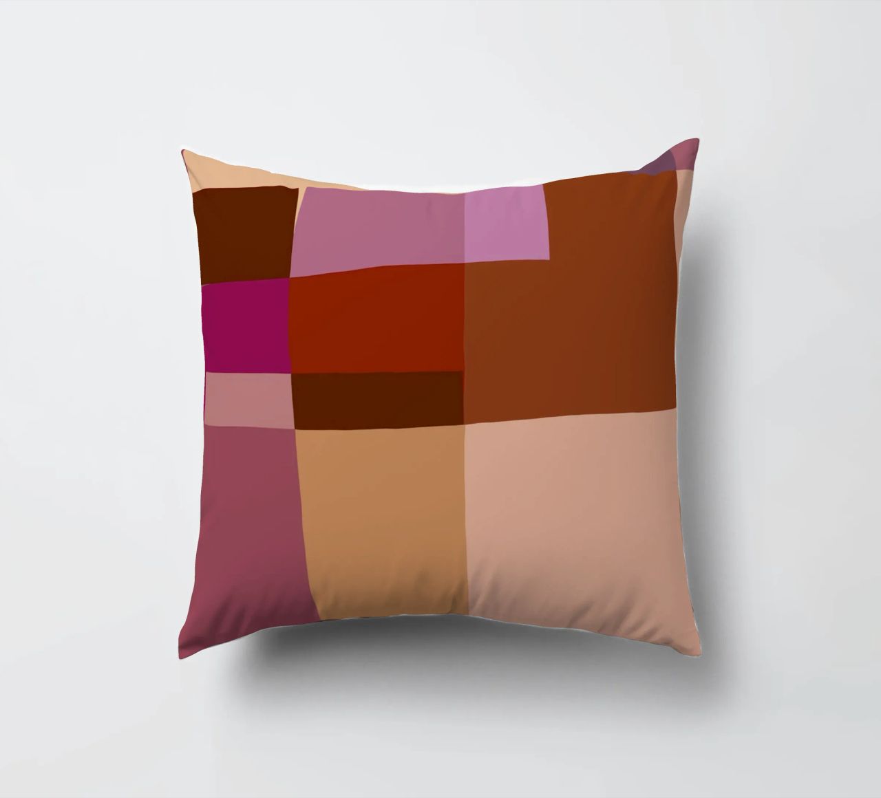 Mosaic | Color Blocking | Burgundy, Mauve, Tan cuscino da sabidussi