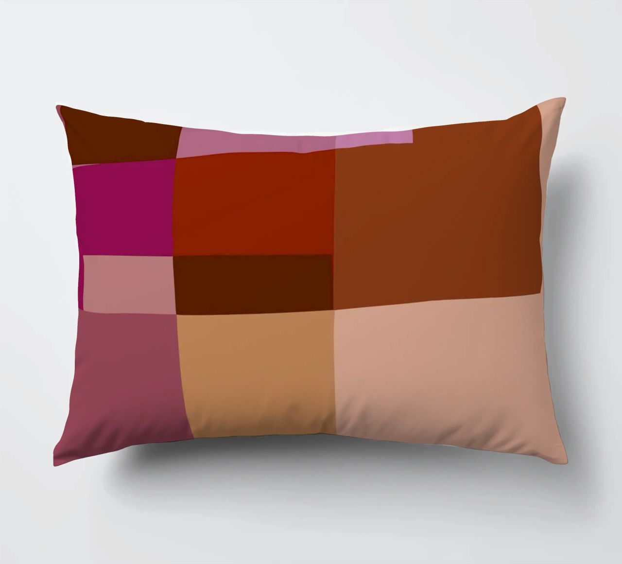 Mosaic | Color Blocking | Burgundy, Mauve, Tan cuscino da sabidussi
