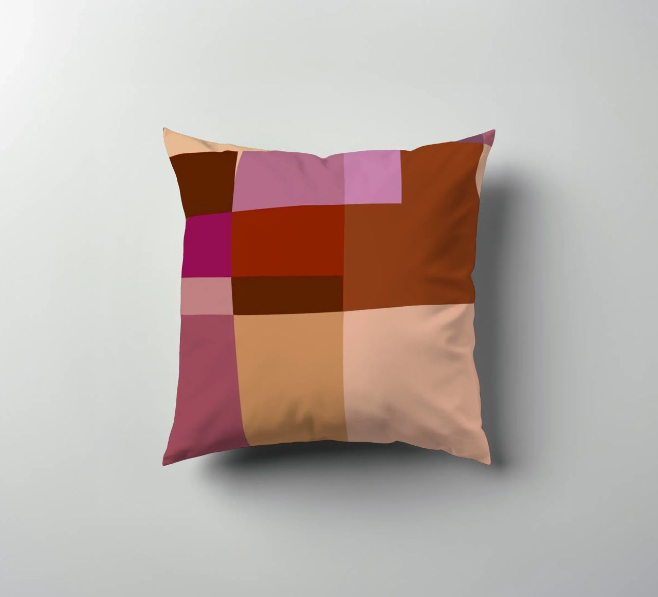 Mosaic | Color Blocking | Burgundy, Mauve, Tan cuscino da sabidussi