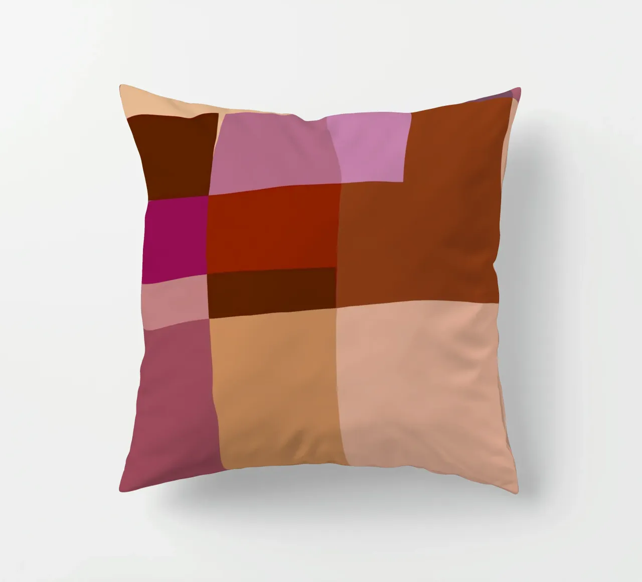 Mosaic | Color Blocking | Burgundy, Mauve, Tan cuscino da sabidussi