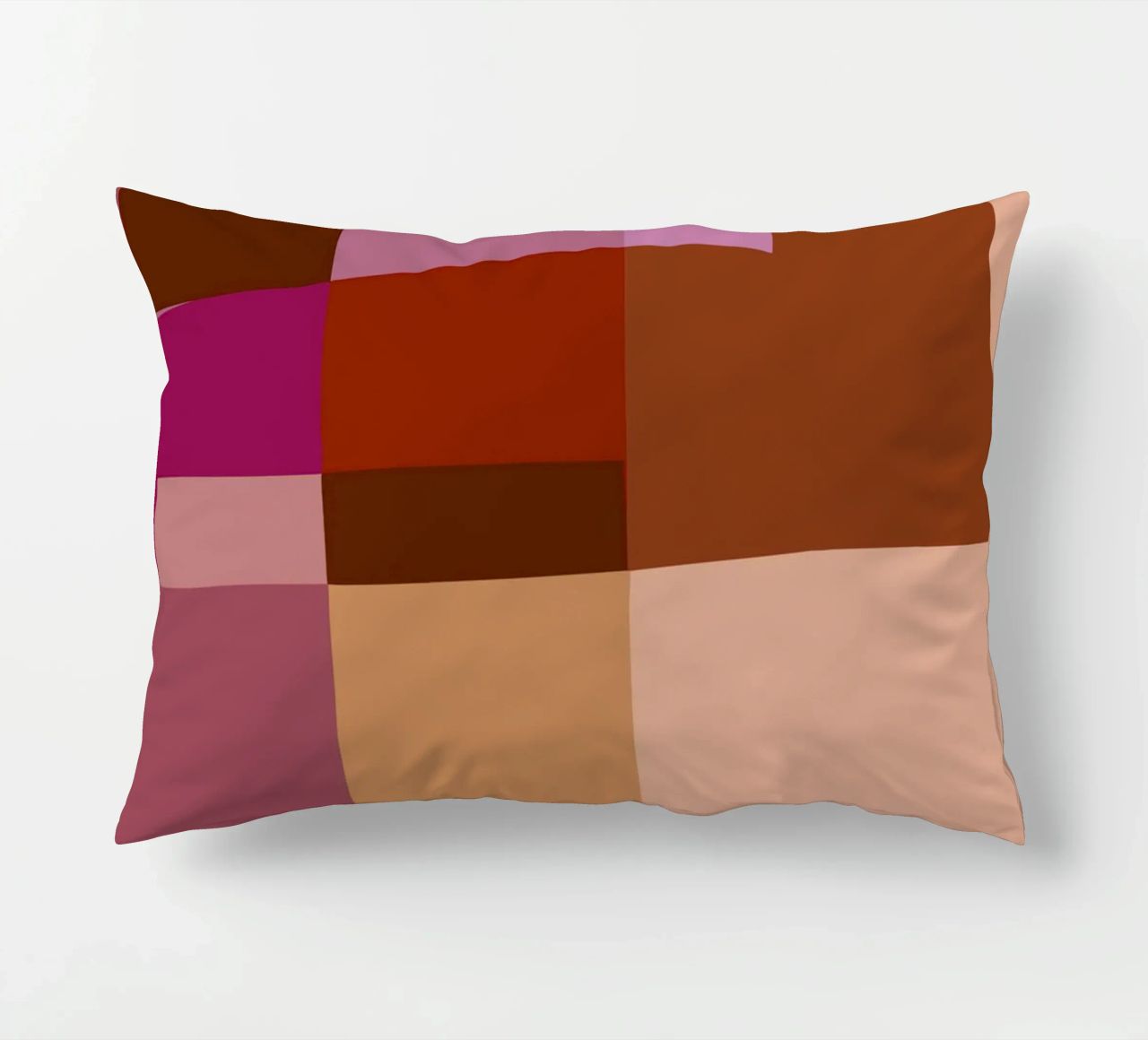 Mosaic | Color Blocking | Burgundy, Mauve, Tan cuscino da sabidussi