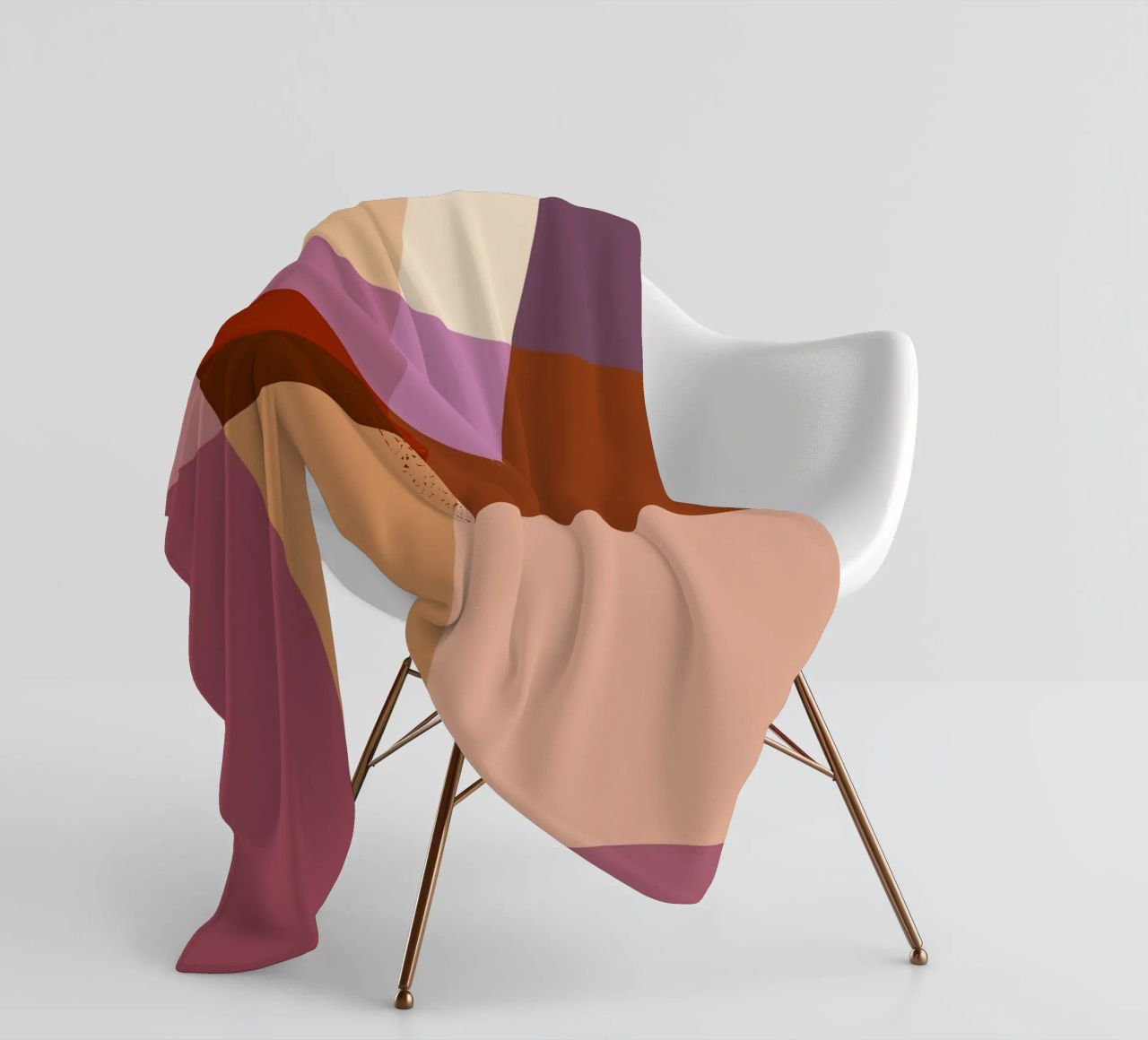 Mosaic | Color Blocking | Burgundy, Mauve, Tan coperta in pile da sabidussi