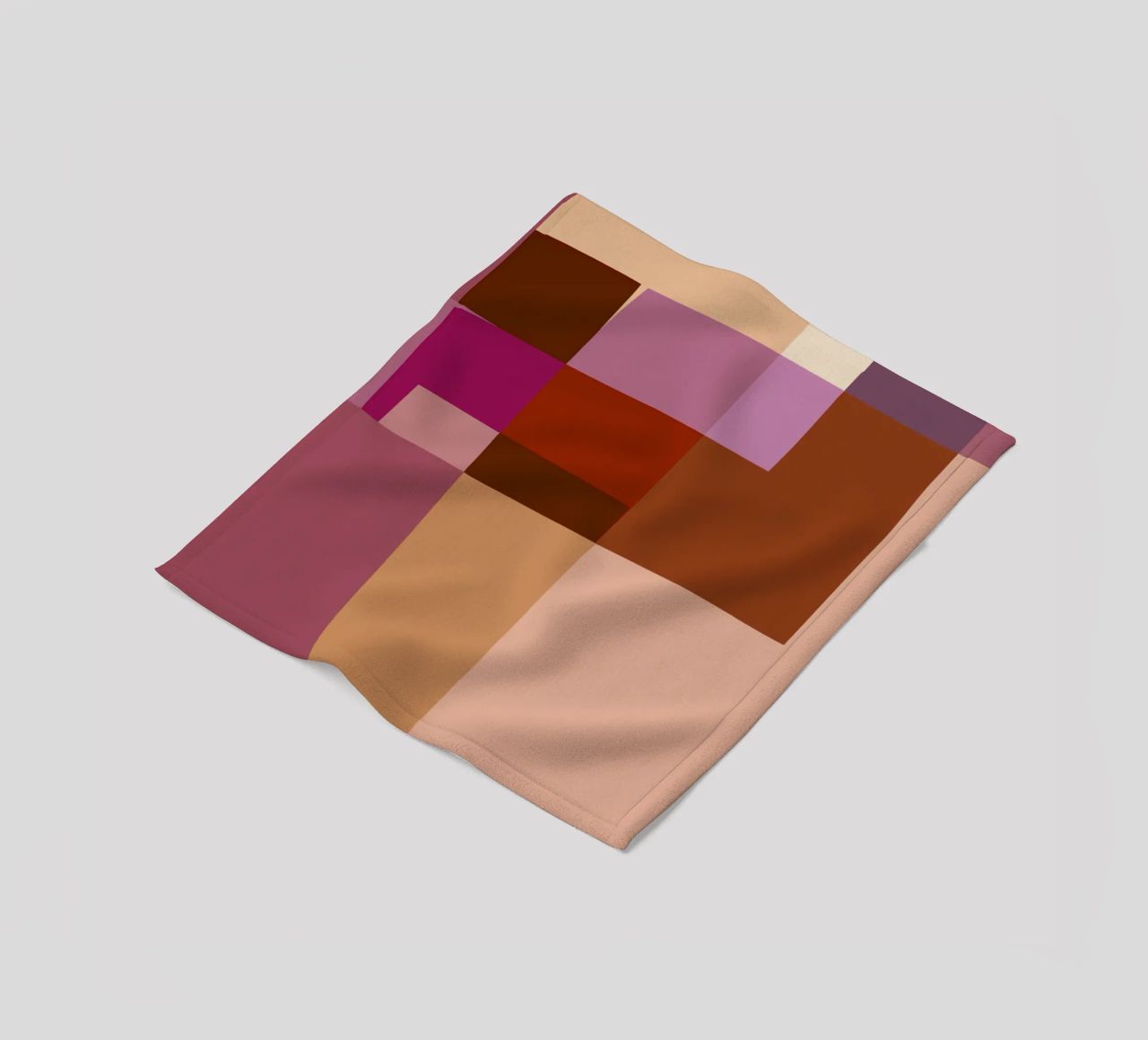 Mosaic | Color Blocking | Burgundy, Mauve, Tan coperta in pile da sabidussi