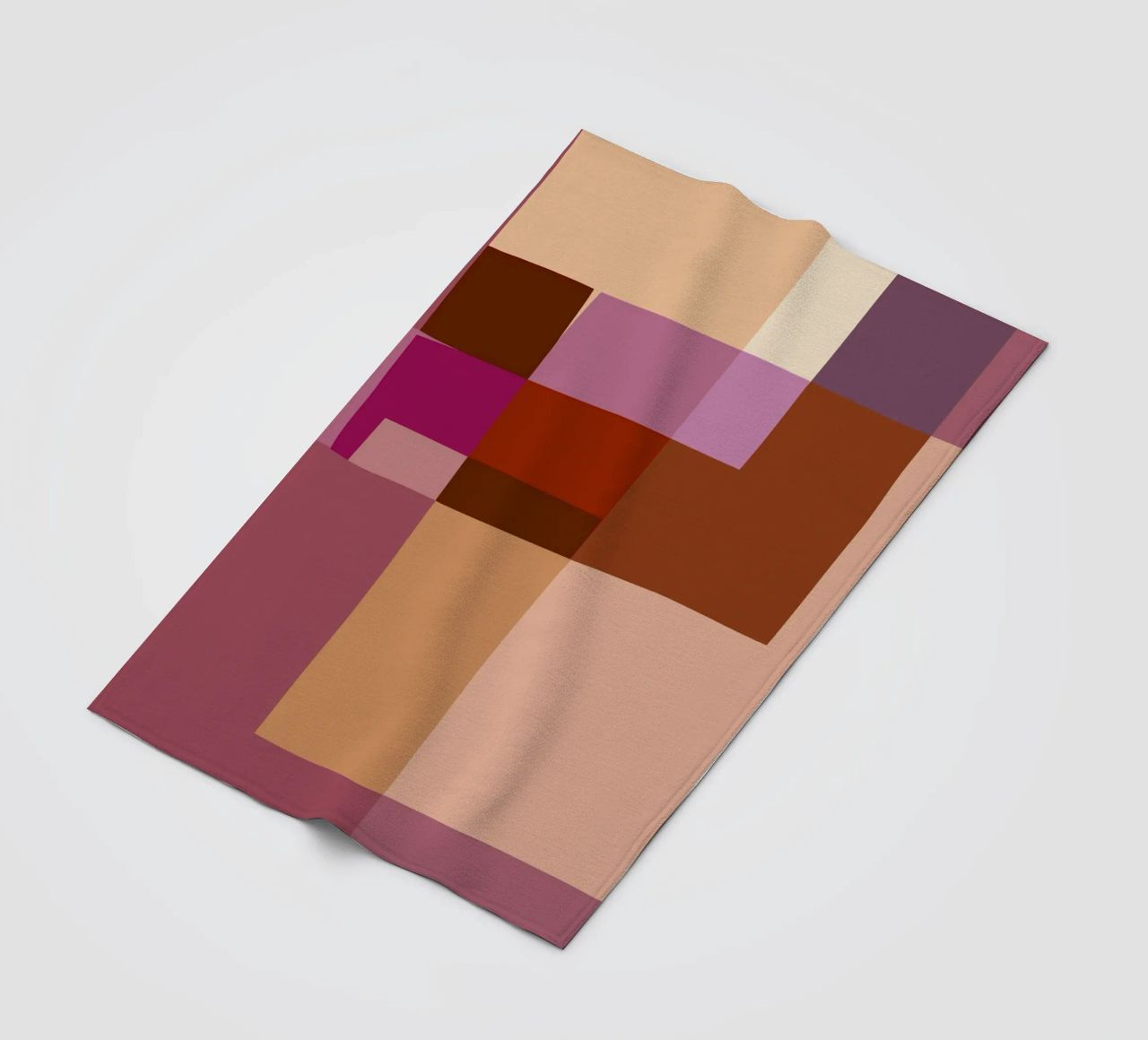 Mosaic | Color Blocking | Burgundy, Mauve, Tan coperta in pile da sabidussi