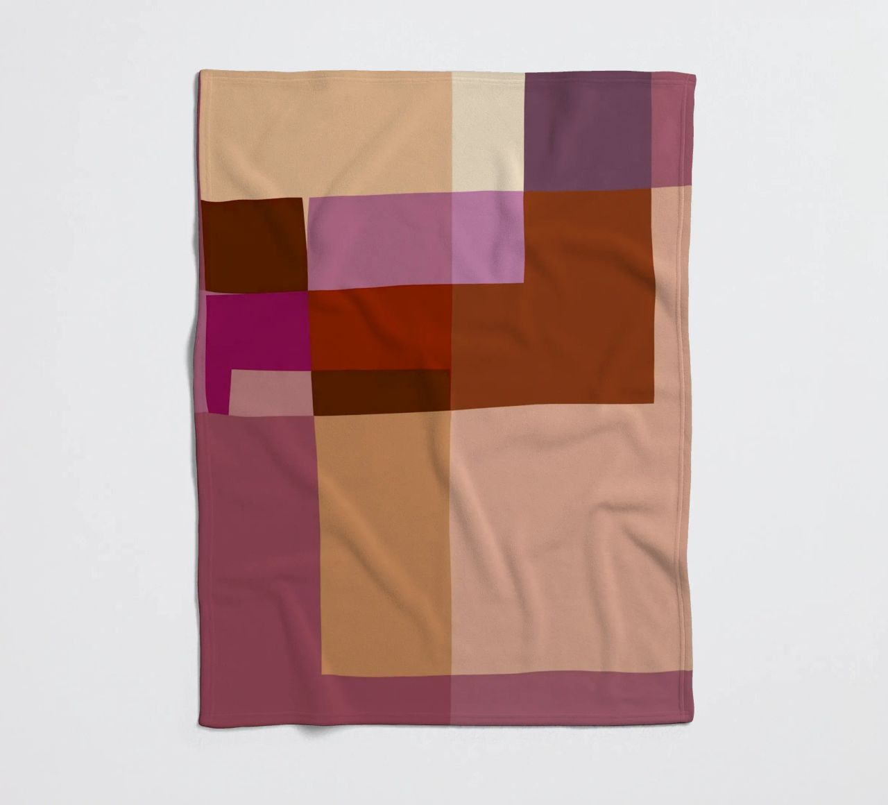 Mosaic | Color Blocking | Burgundy, Mauve, Tan coperta in pile da sabidussi