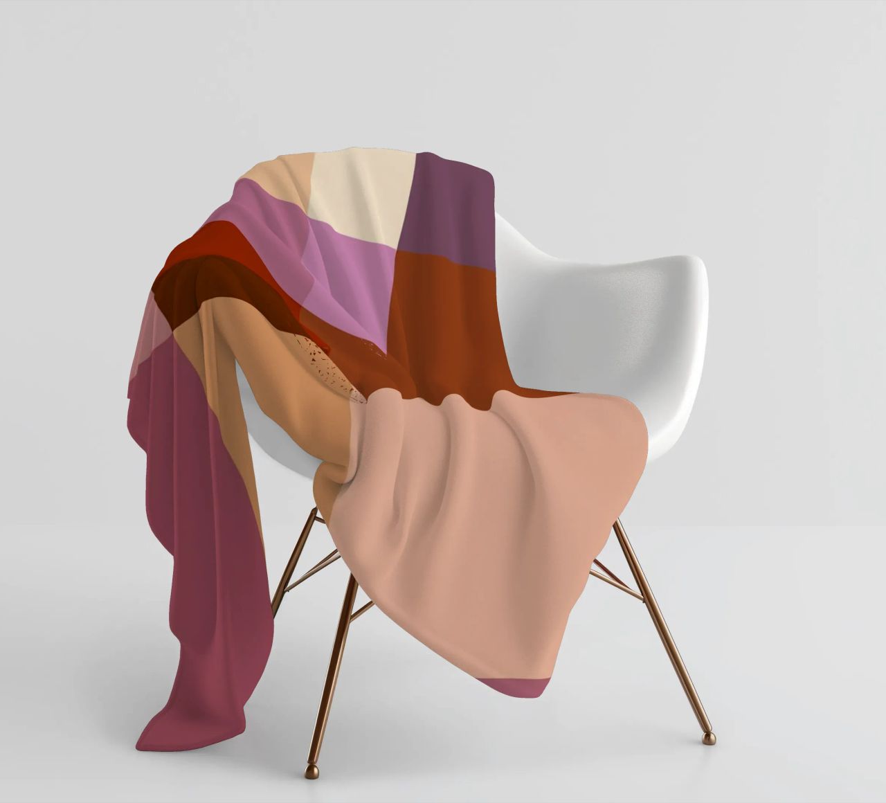 Mosaic | Color Blocking | Burgundy, Mauve, Tan coperta in pile da sabidussi