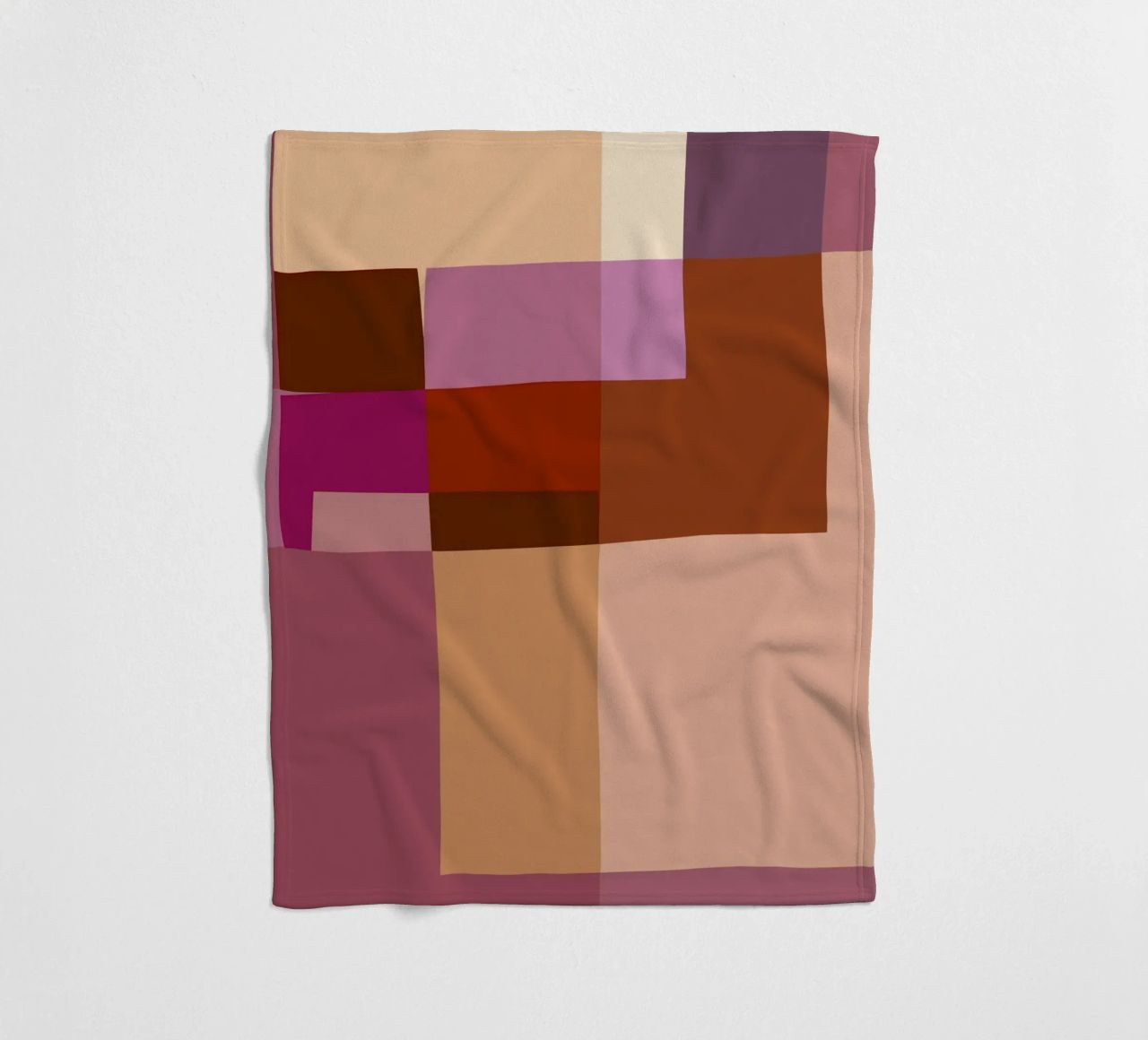 Mosaic | Color Blocking | Burgundy, Mauve, Tan coperta in pile da sabidussi