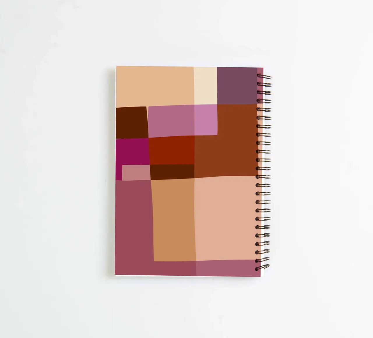 Mosaic | Color Blocking | Burgundy, Mauve, Tan spiral notebook by sabidussi