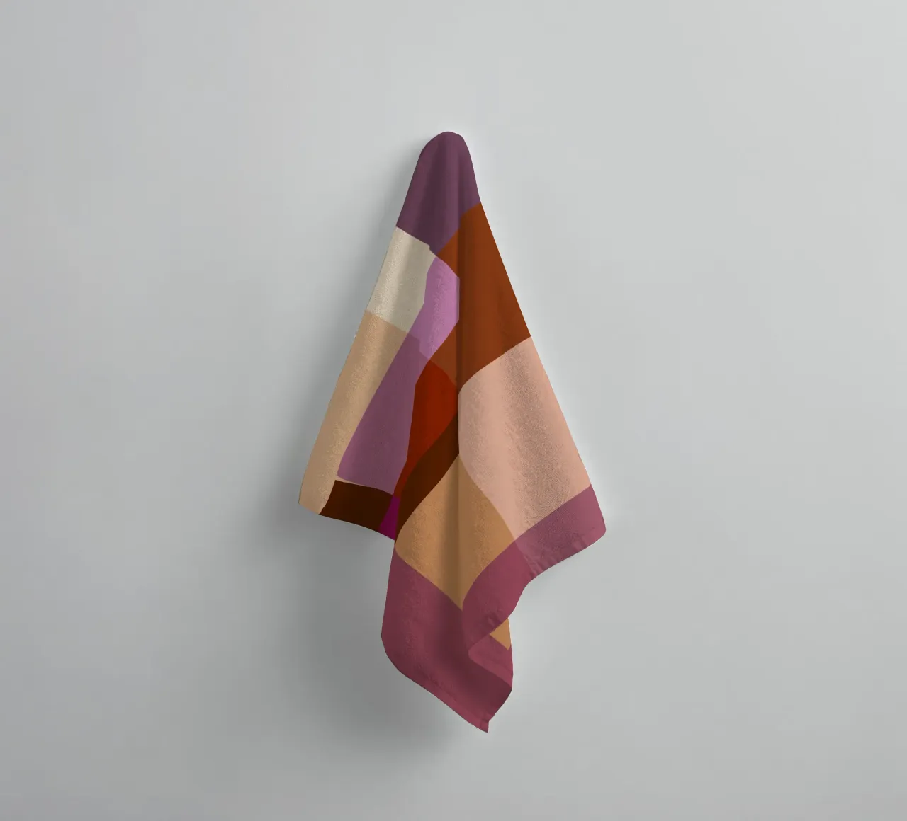 Mosaic | Color Blocking | Burgundy, Mauve, Tan towel by sabidussi