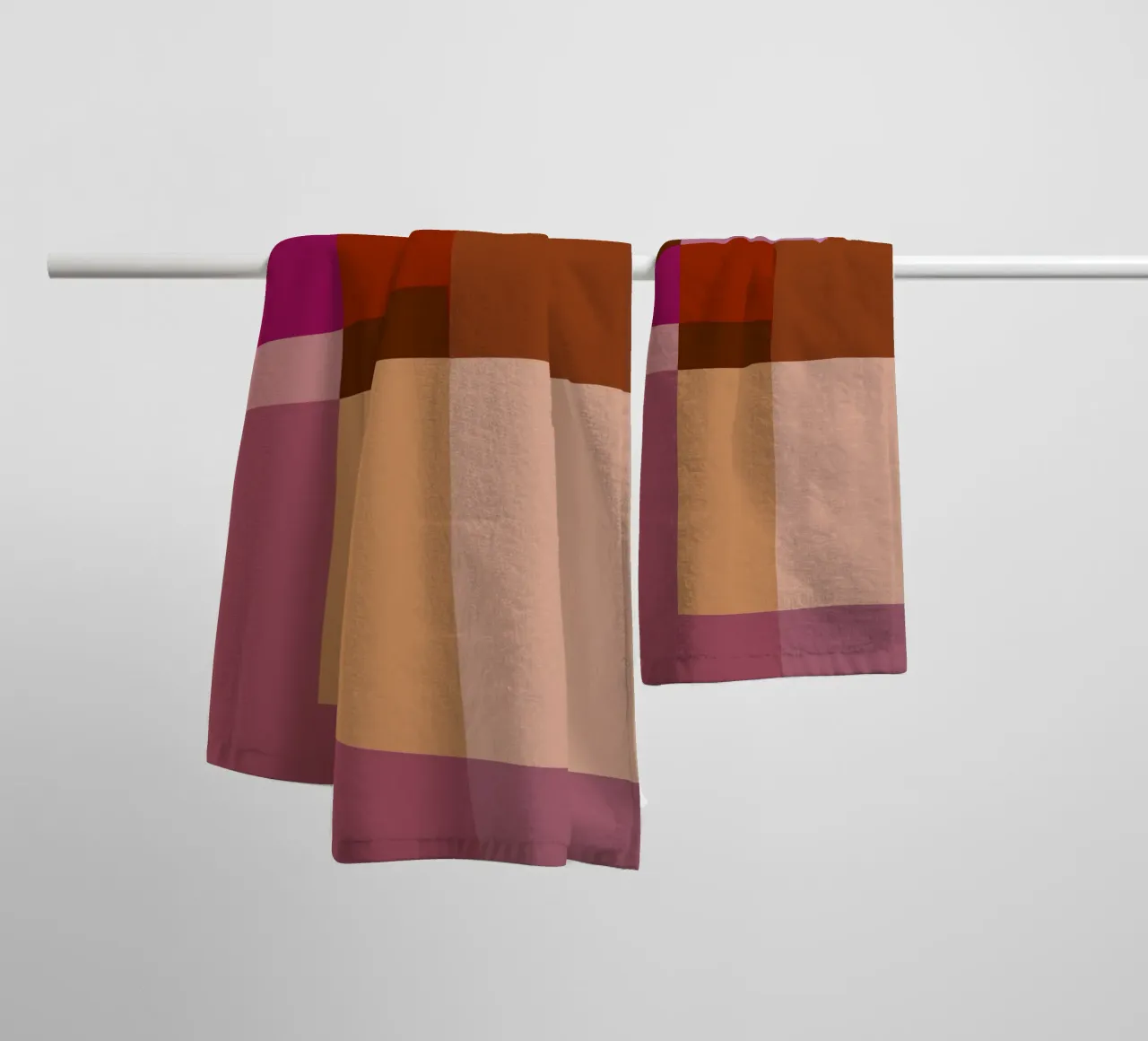 Mosaic | Color Blocking | Burgundy, Mauve, Tan asciugamano da bagno da sabidussi