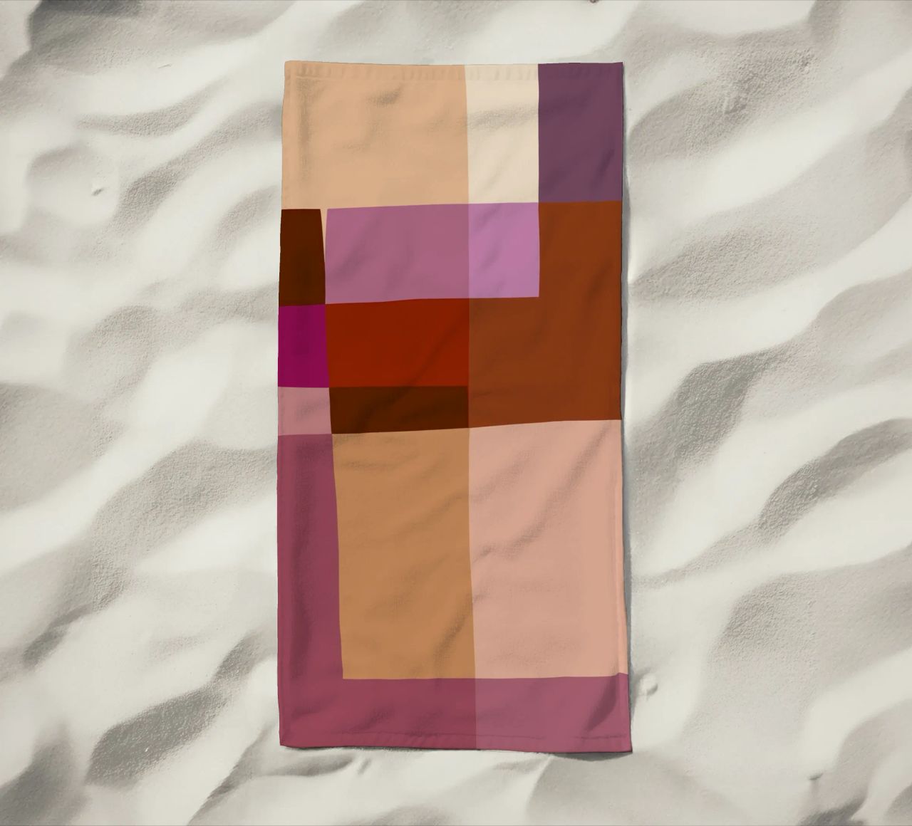 Mosaic | Color Blocking | Burgundy, Mauve, Tan telo mare da sabidussi