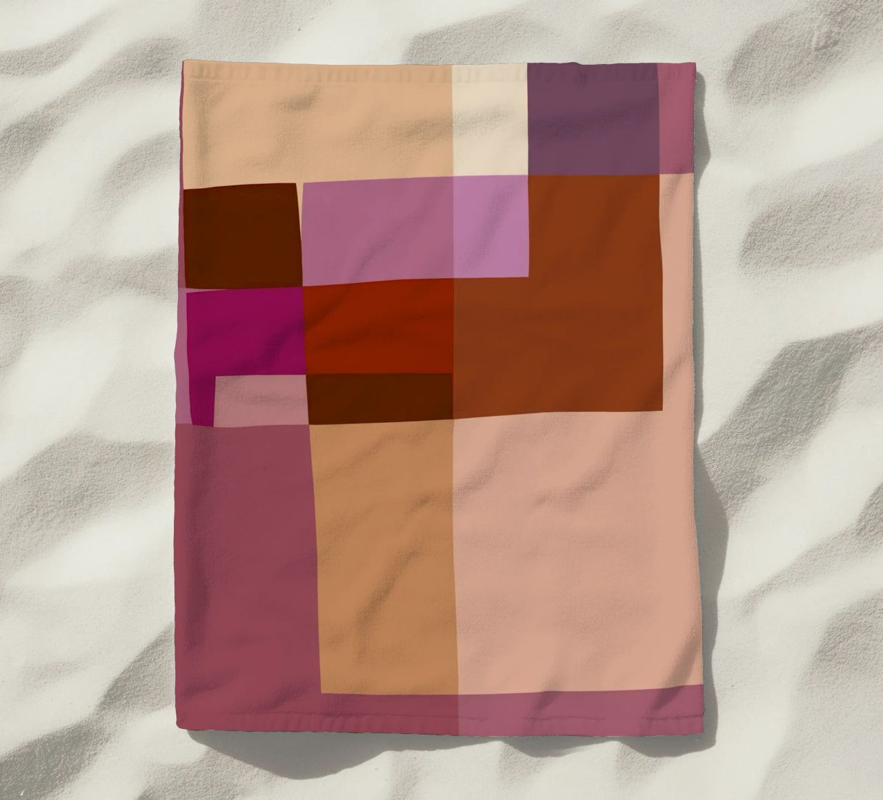 Mosaic | Color Blocking | Burgundy, Mauve, Tan telo mare da sabidussi