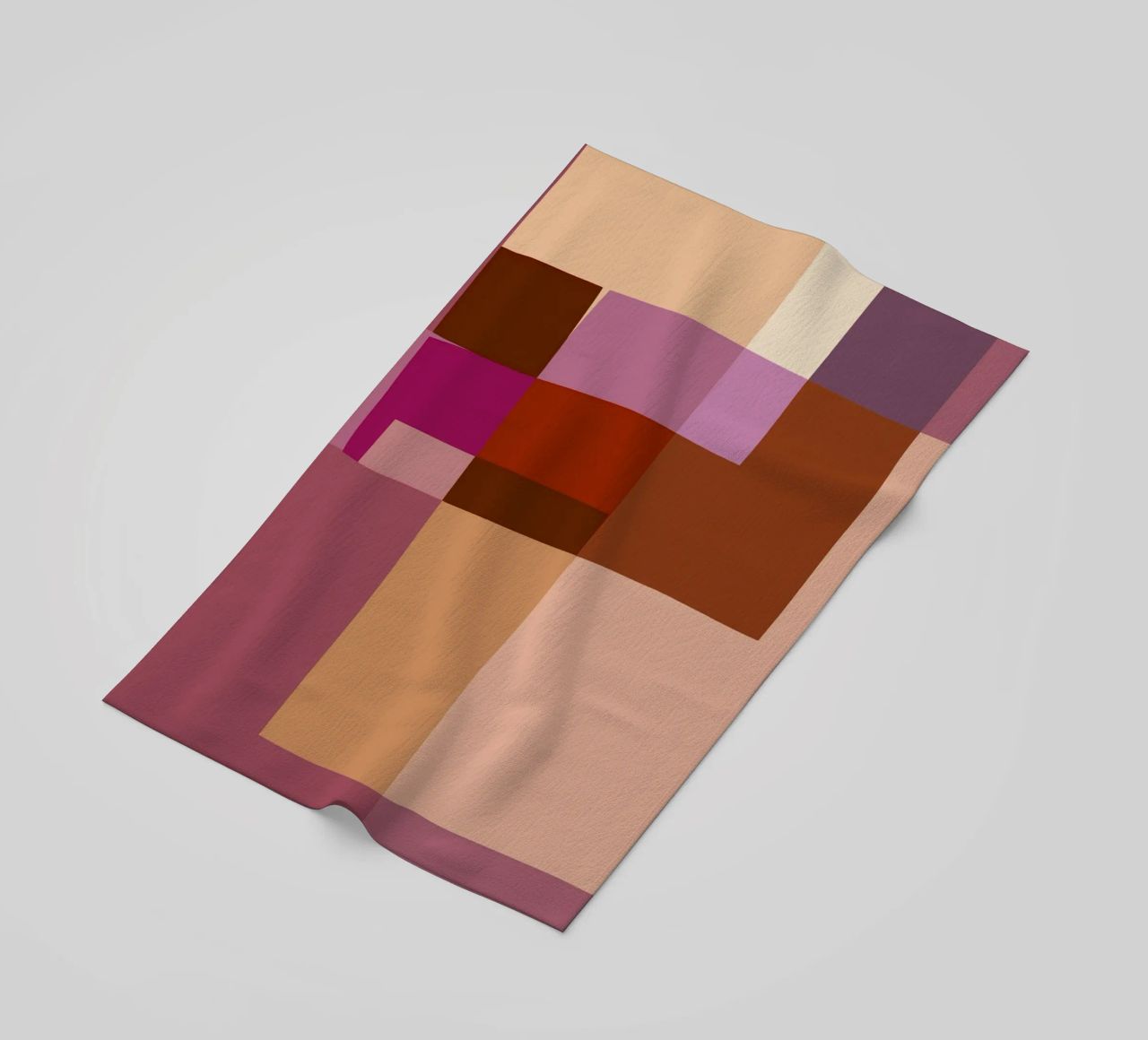 Mosaic | Color Blocking | Burgundy, Mauve, Tan telo mare da sabidussi