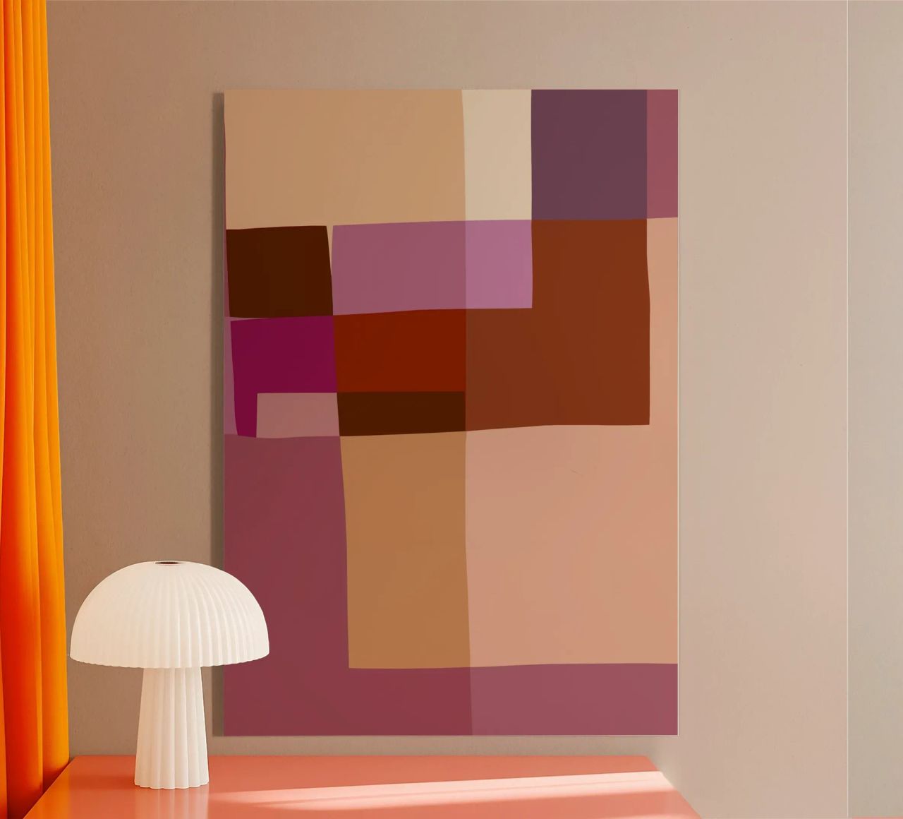 Mosaic | Color Blocking | Burgundy, Mauve, Tan plexiglass da sabidussi