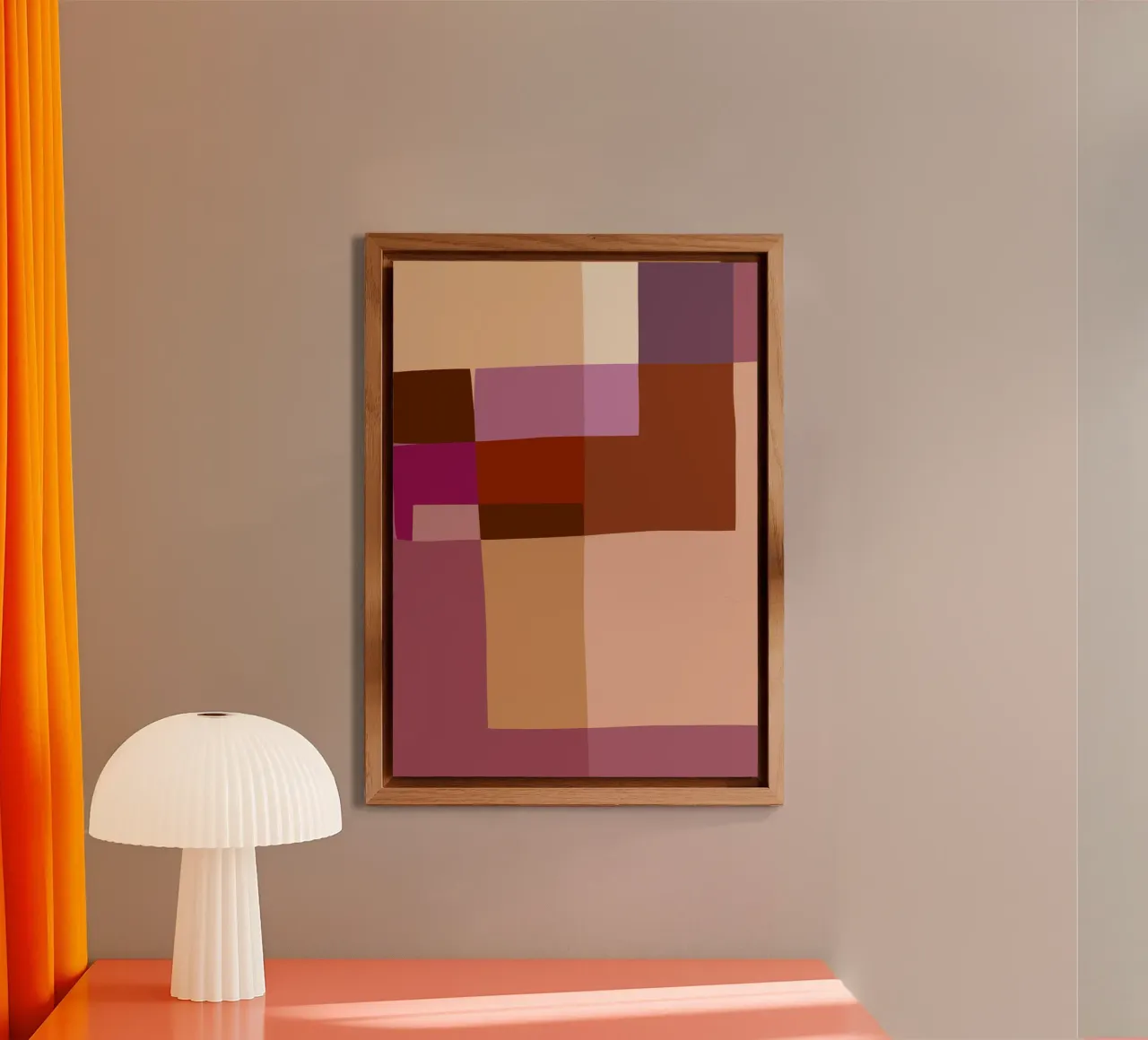 Mosaic | Color Blocking | Burgundy, Mauve, Tan pannello forex da sabidussi