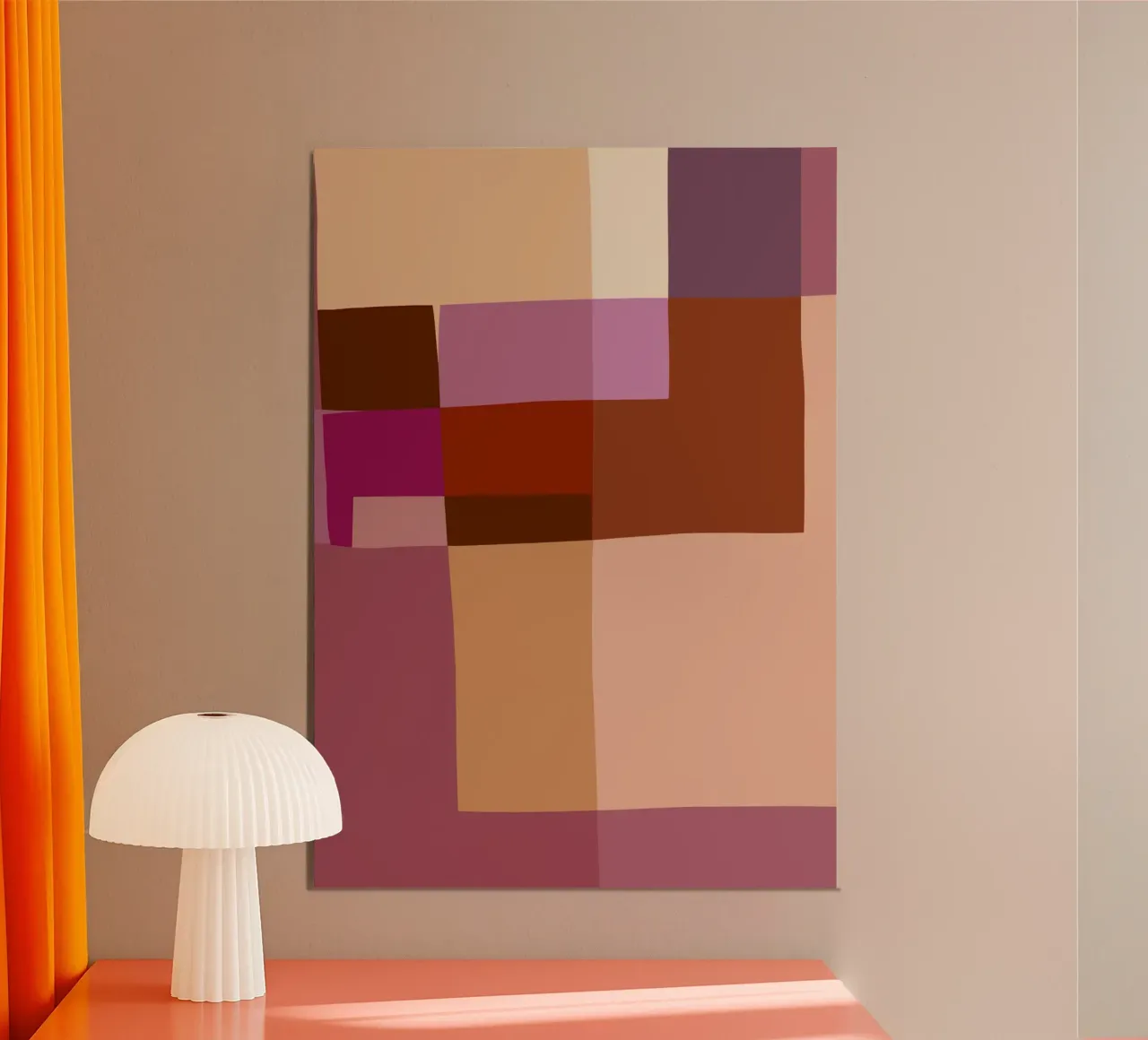 Mosaic | Color Blocking | Burgundy, Mauve, Tan pannello forex da sabidussi