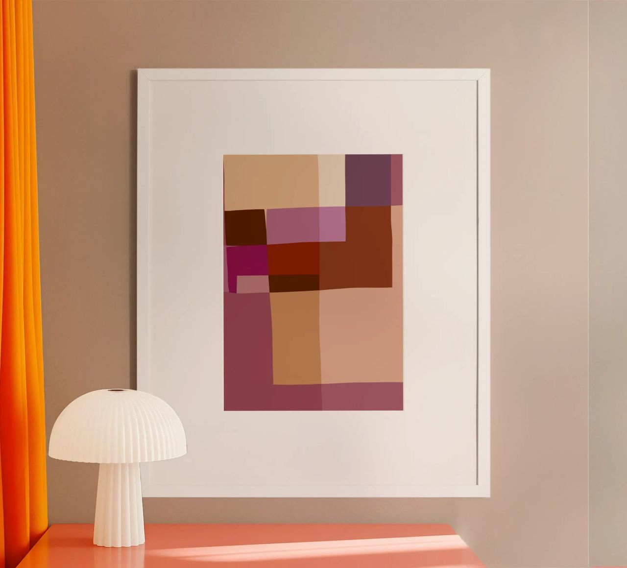 Mosaic | Color Blocking | Burgundy, Mauve, Tan carta hahnemühle da sabidussi