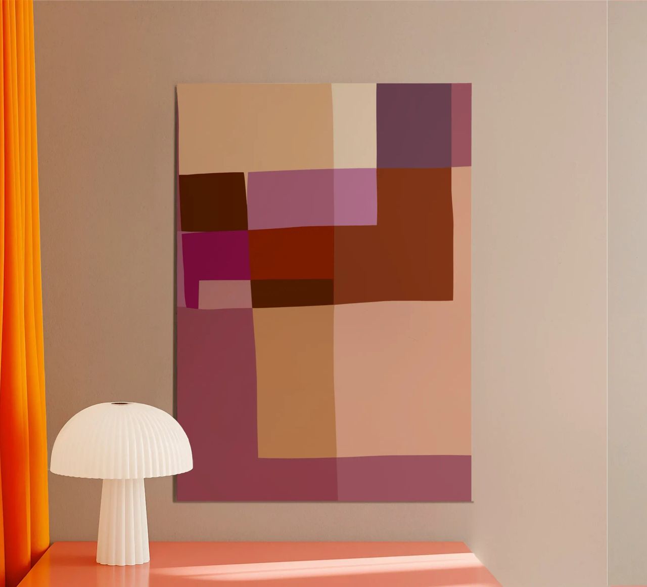 Mosaic | Color Blocking | Burgundy, Mauve, Tan carta hahnemühle da sabidussi