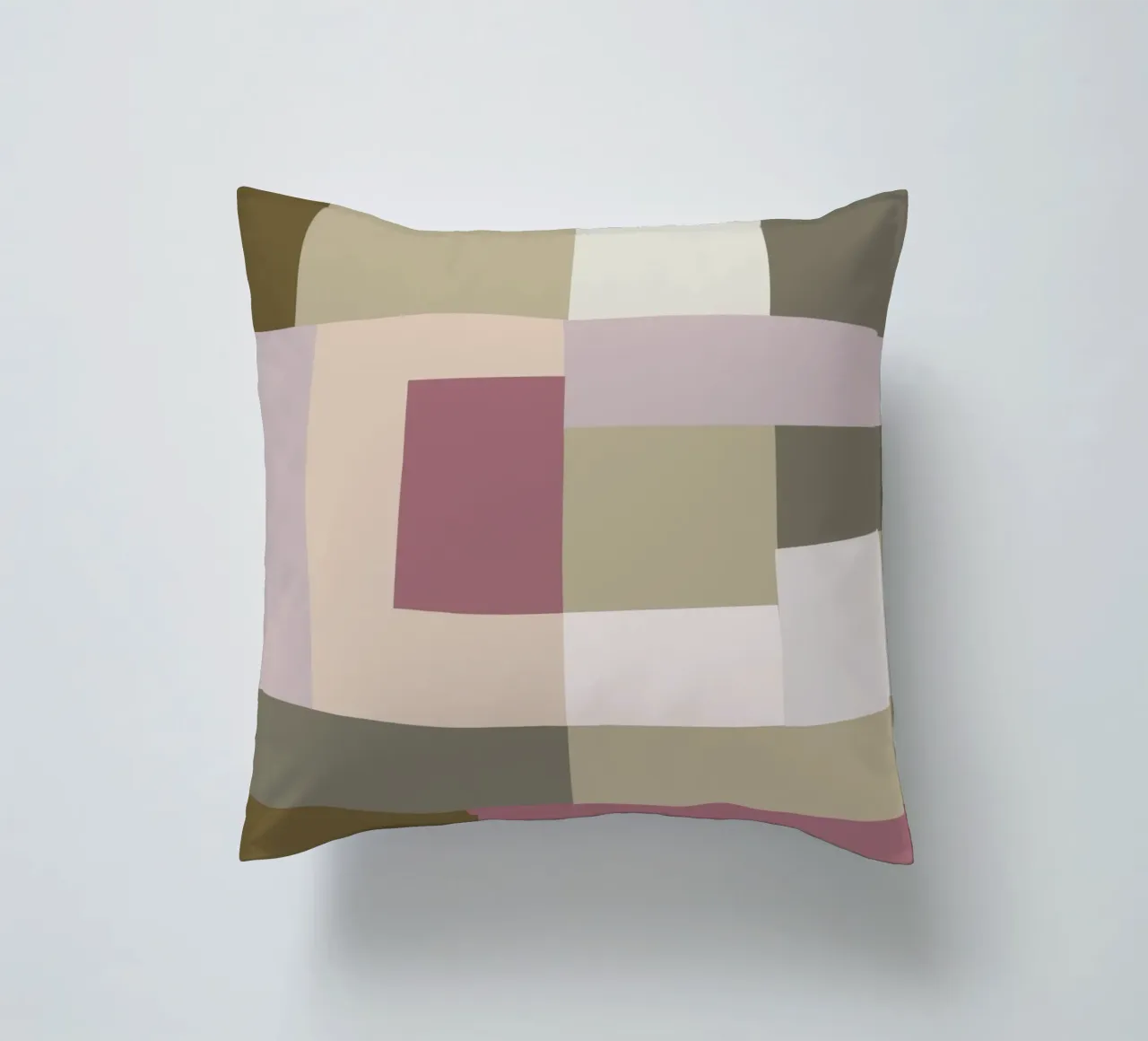 Mosaic | Color Blocking | Olive & Mauve kussen van sabidussi