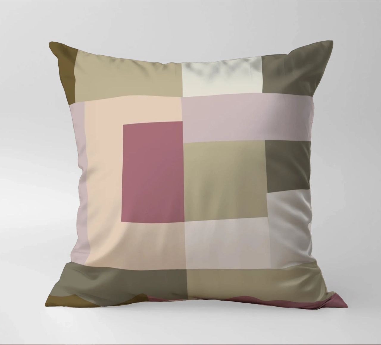 Mosaic | Color Blocking | Olive & Mauve cuscino da sabidussi