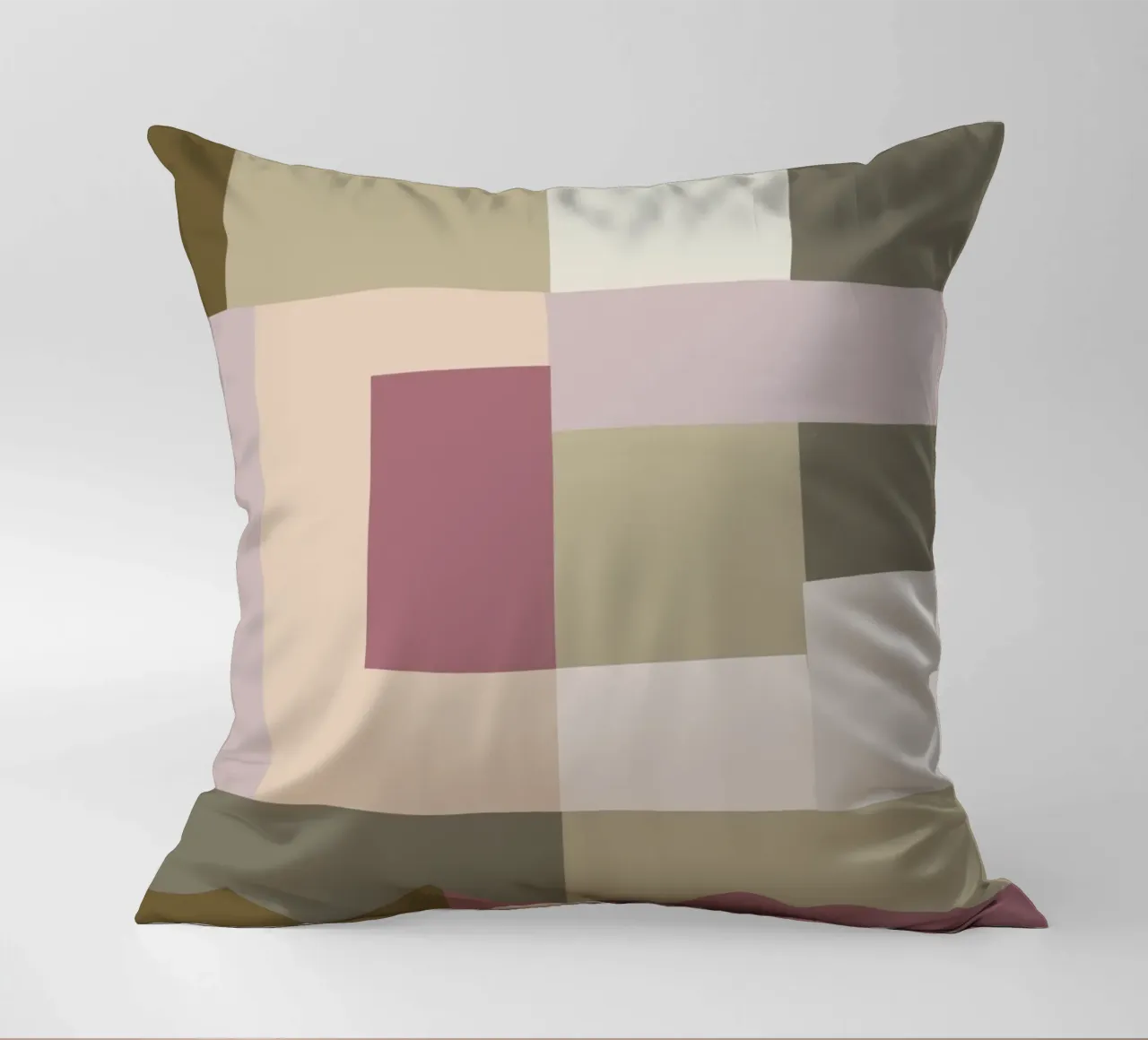 Mosaic | Color Blocking | Olive & Mauve cuscino da sabidussi